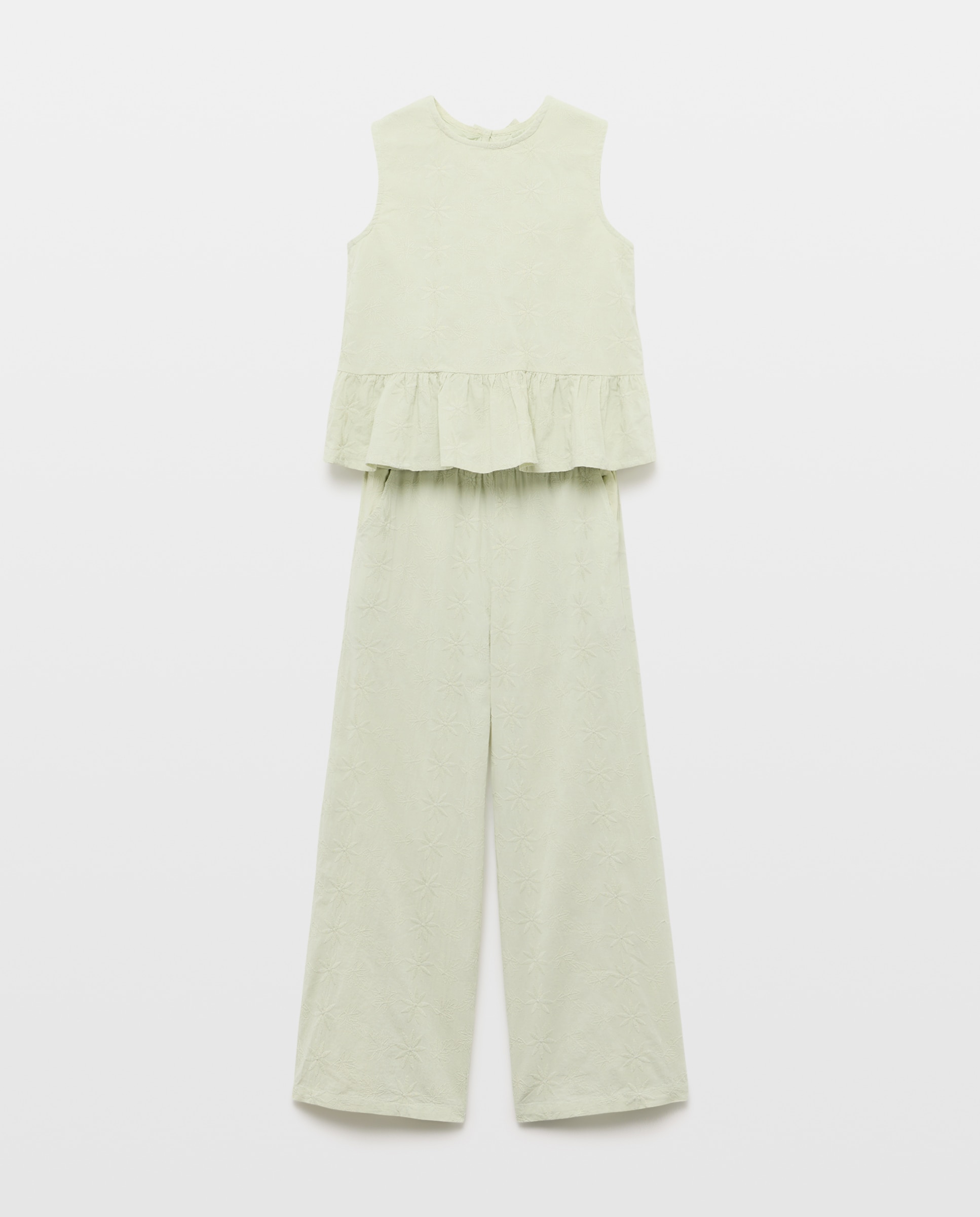 Conjunto Comprido com Folho e Peplum 510 Verde Claro-5