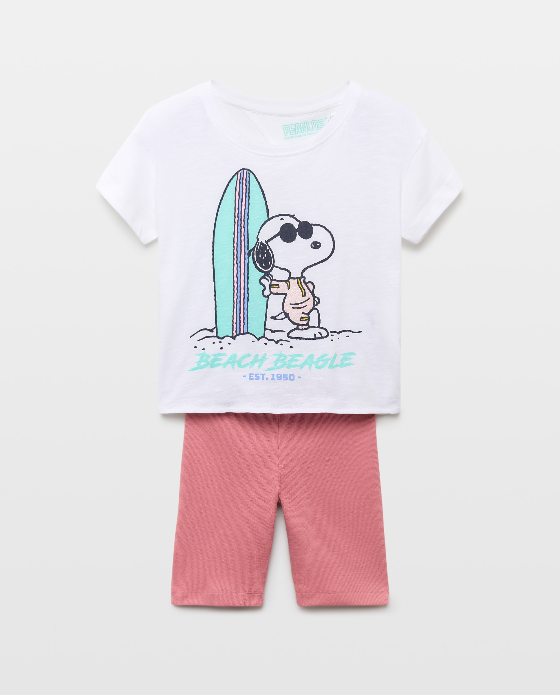Conjunto de T-shirt Estampada e Calções Tipo Leggings Multicolor-4