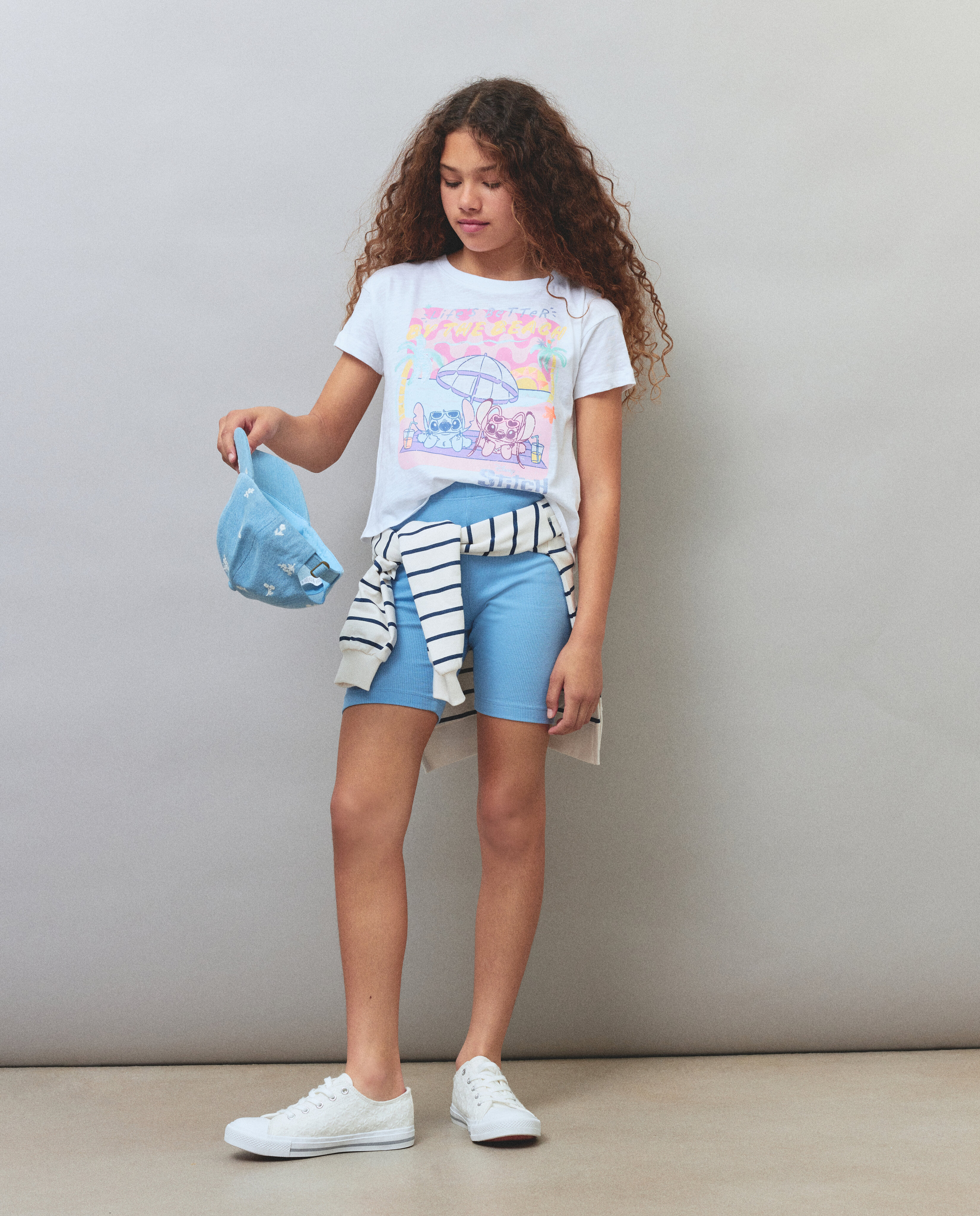 Conjunto de T-shirt Estampada e Calções Tipo Leggings Multicolor-2