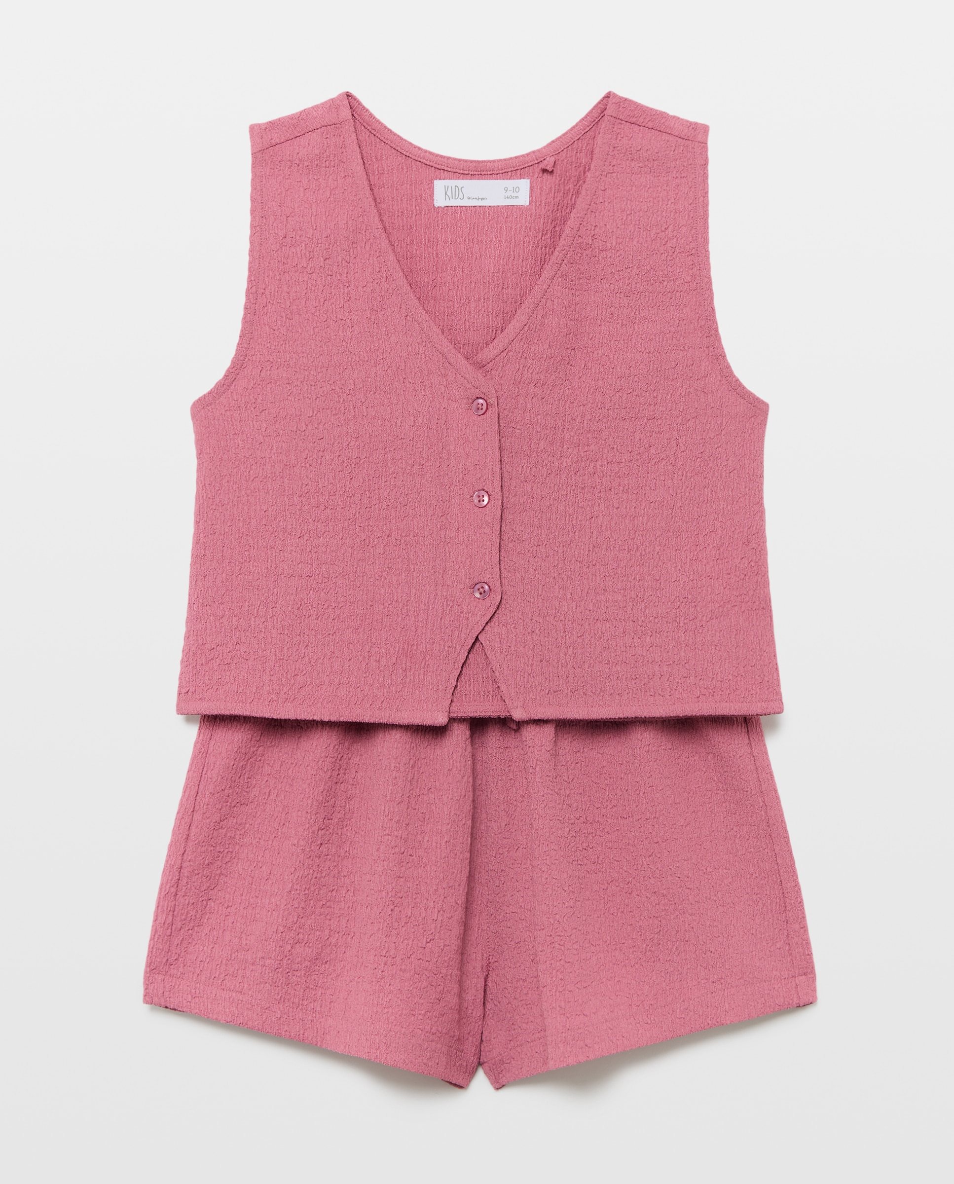 Conjunto Curto Wrinkled Polyester com Top Tipo Colete Kids El Corte Inglés Ameixa-4