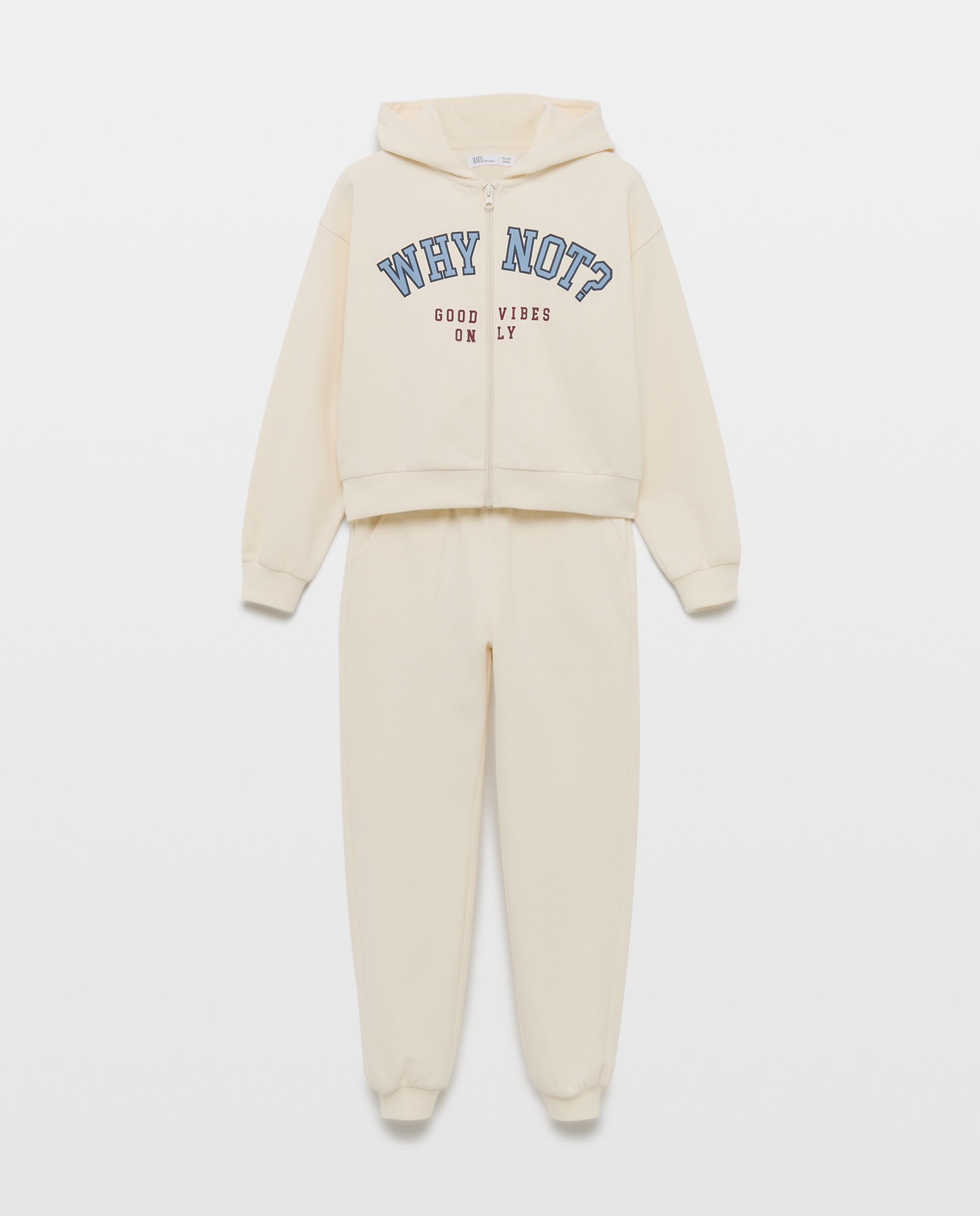 Imagen 4 de Conjunto felpa con pantalón jogger y sudadera abierta capucha y print posicional de niña - Kids El Corte Inglés - Blanco Blanco