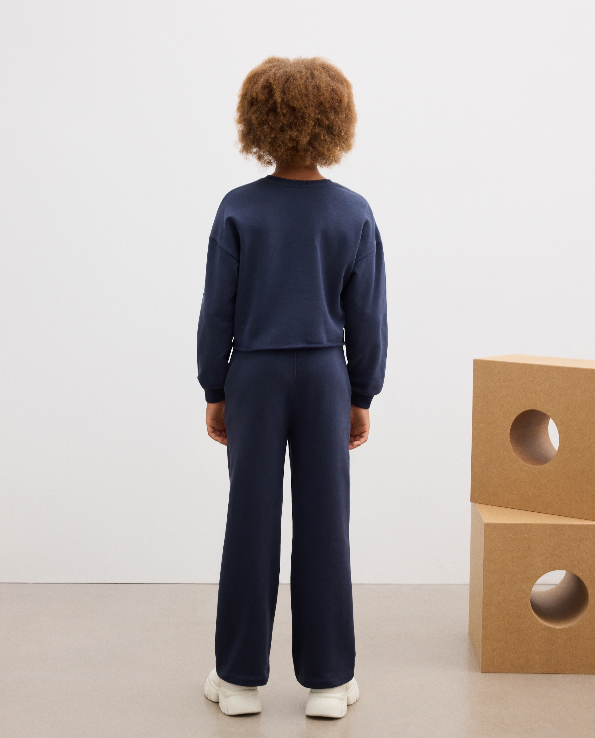 Imagen 3 de Conjunto felpa con pantalón ancho y sudadera cerrada print posicional de niña - Kids El Corte Inglés - Azul Azul