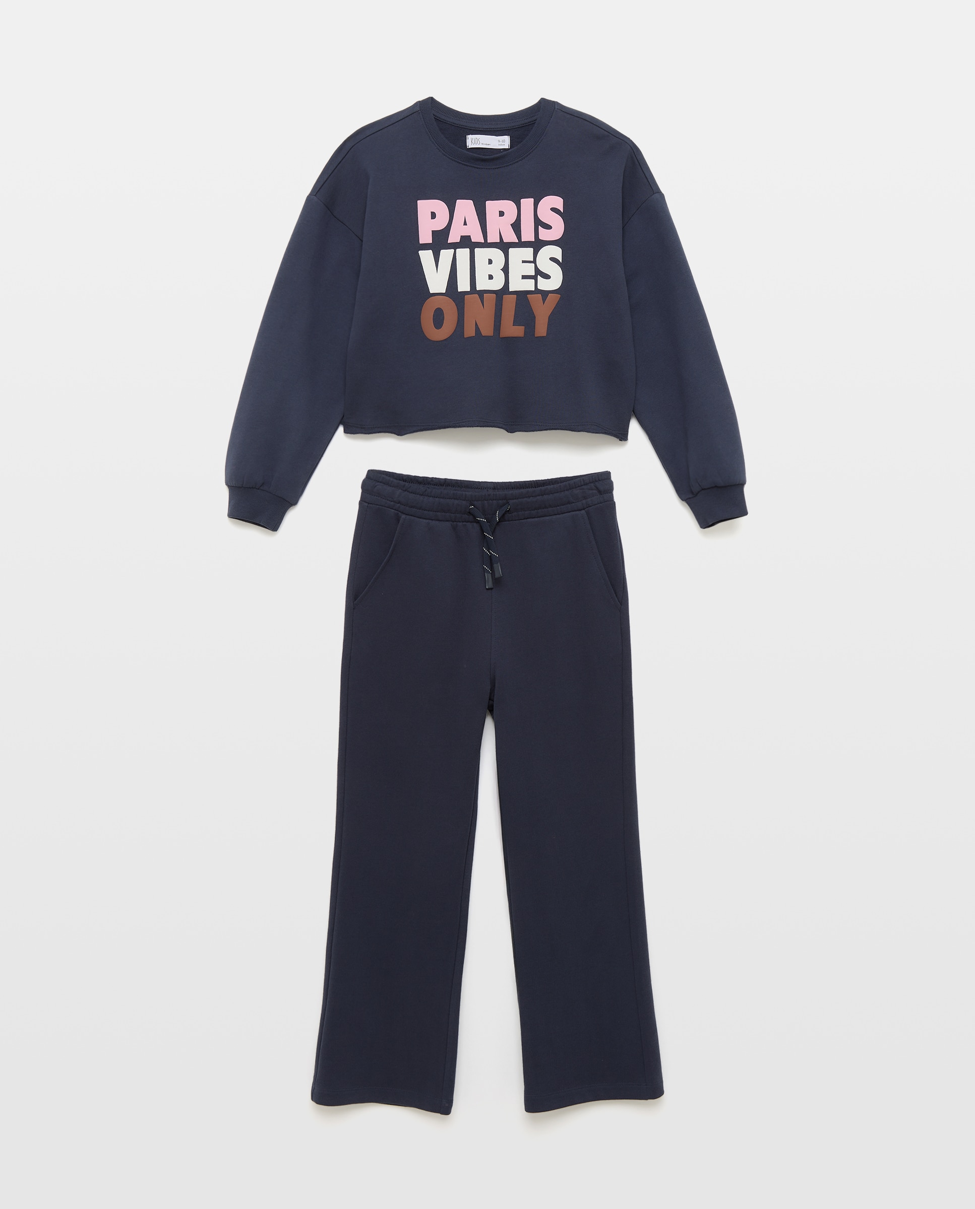Imagen 4 de Conjunto felpa con pantalón ancho y sudadera cerrada print posicional de niña - Kids El Corte Inglés - Azul Azul