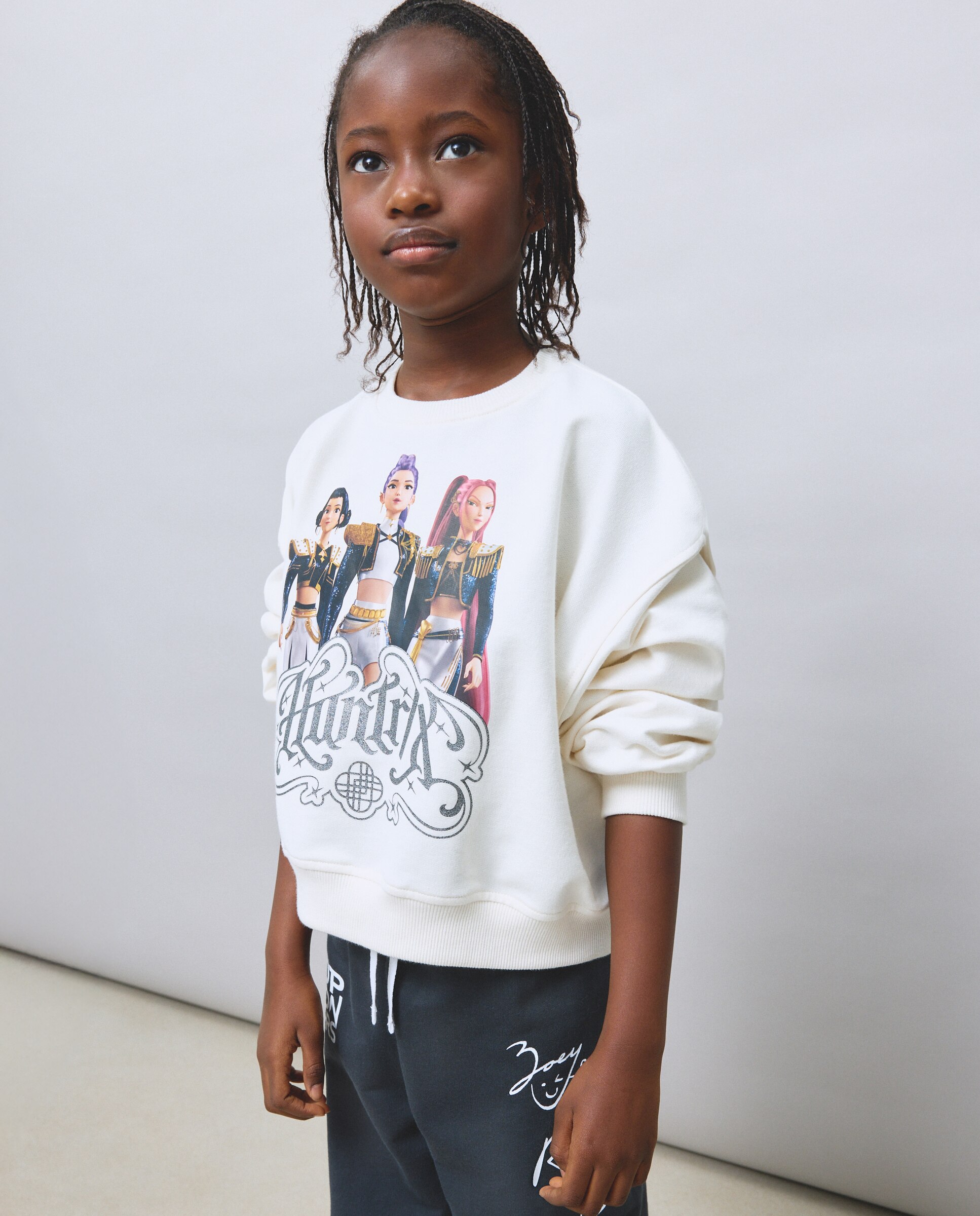 Conjunto de Calças Wide Leg e Sweatshirt com Estampado Posicional KPOP Kids El Corte Inglés Cinzento-2