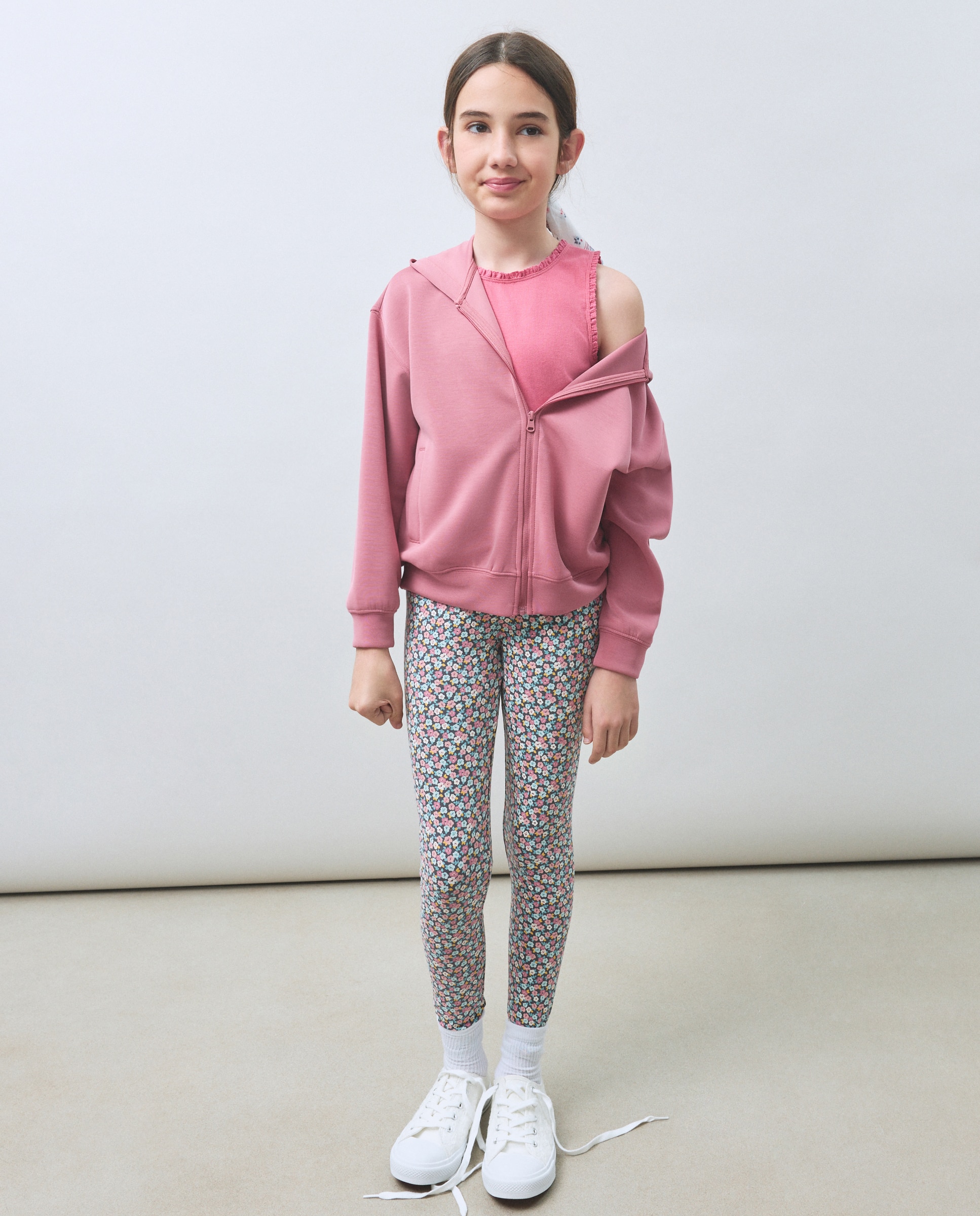 Leggings Básicas com Estampado Floral Preto-1