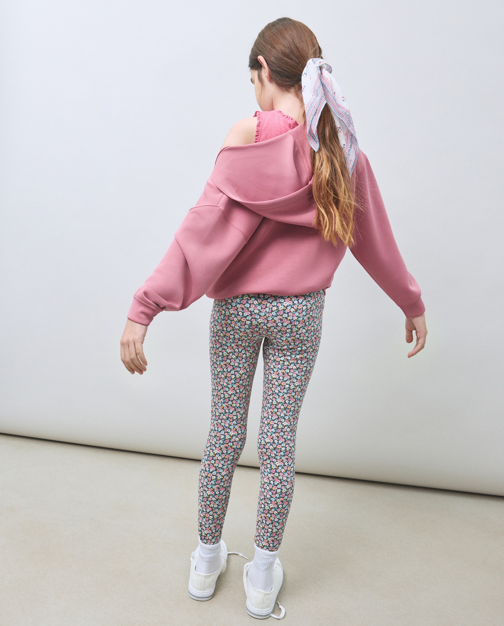 Leggings Básicas com Estampado Floral Preto-3