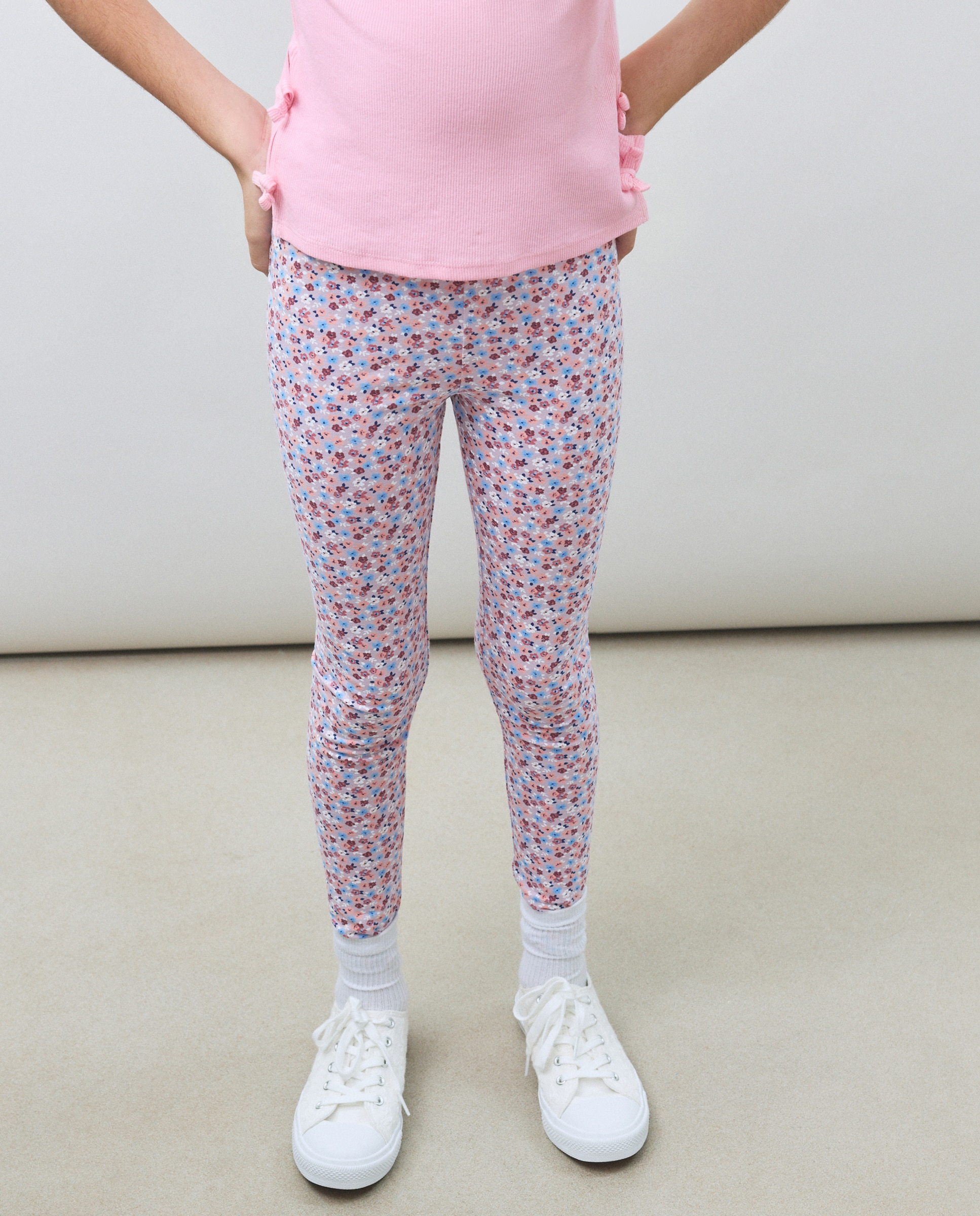 Leggings Básicas com Estampado Floral Kids El Corte Inglés Rosa-2
