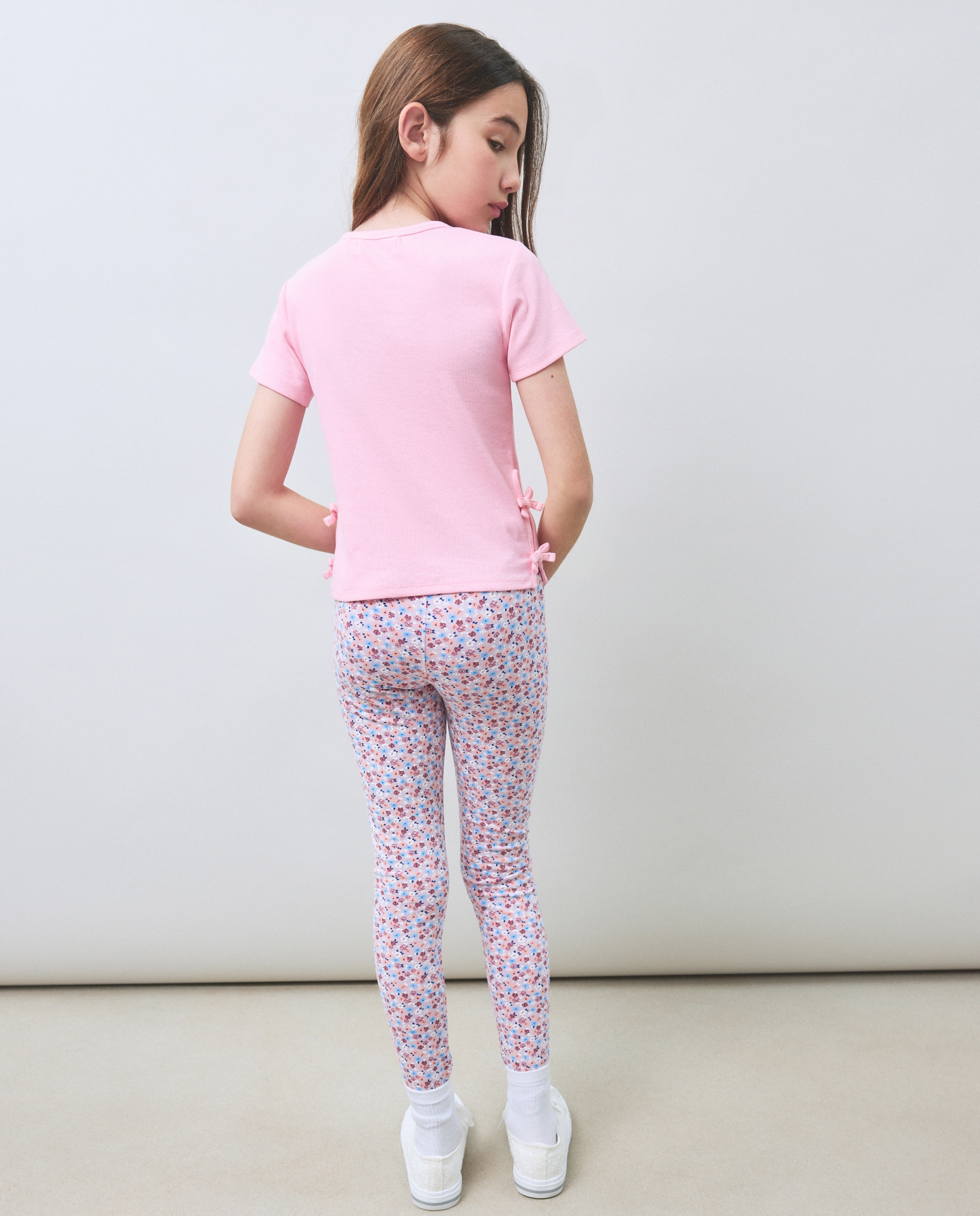 Leggings Básicas com Estampado Floral Kids El Corte Inglés Rosa-3