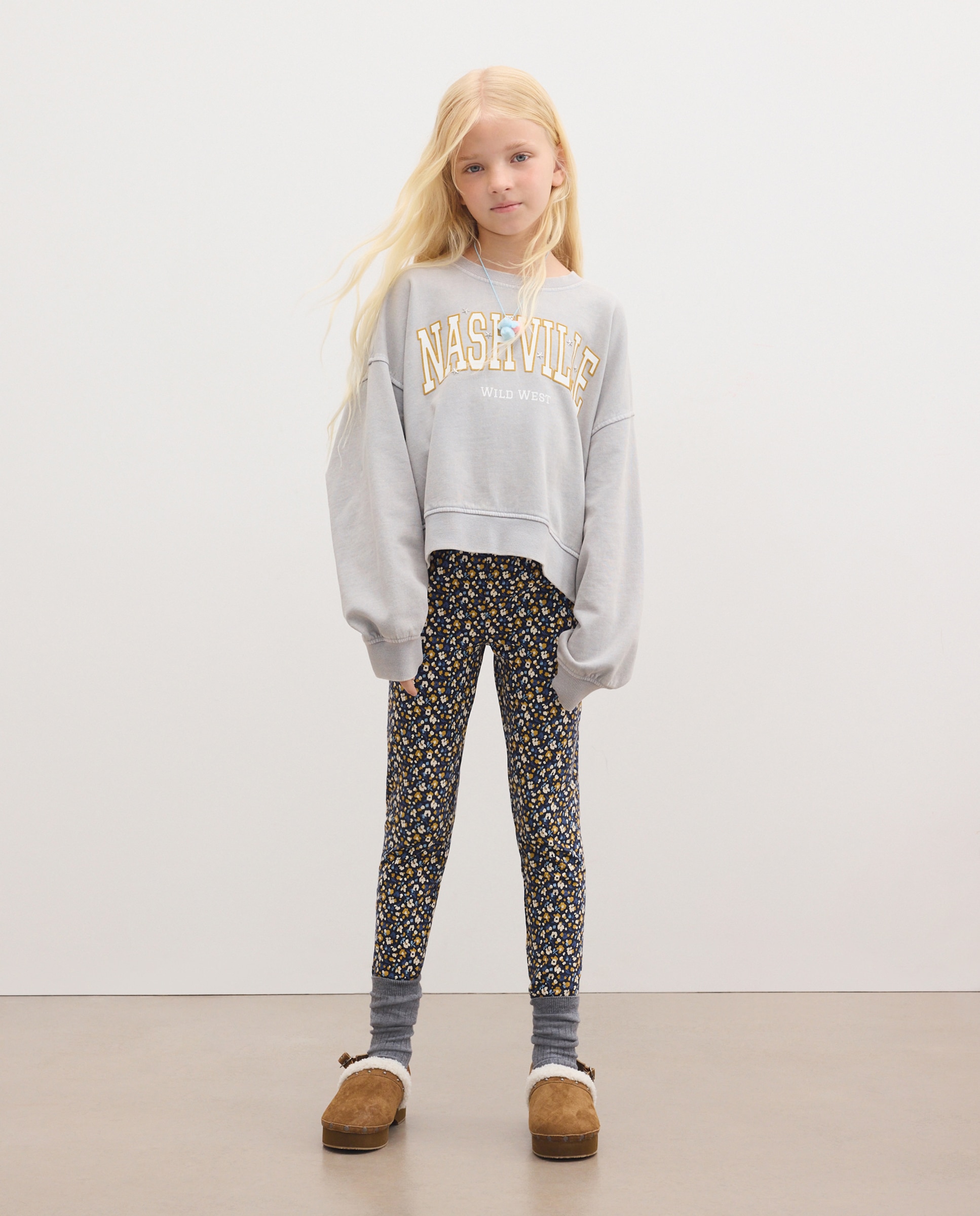 Imagen 1 de Legging ligero all over print flores de niña - Kids El Corte Inglés - Azul Azul