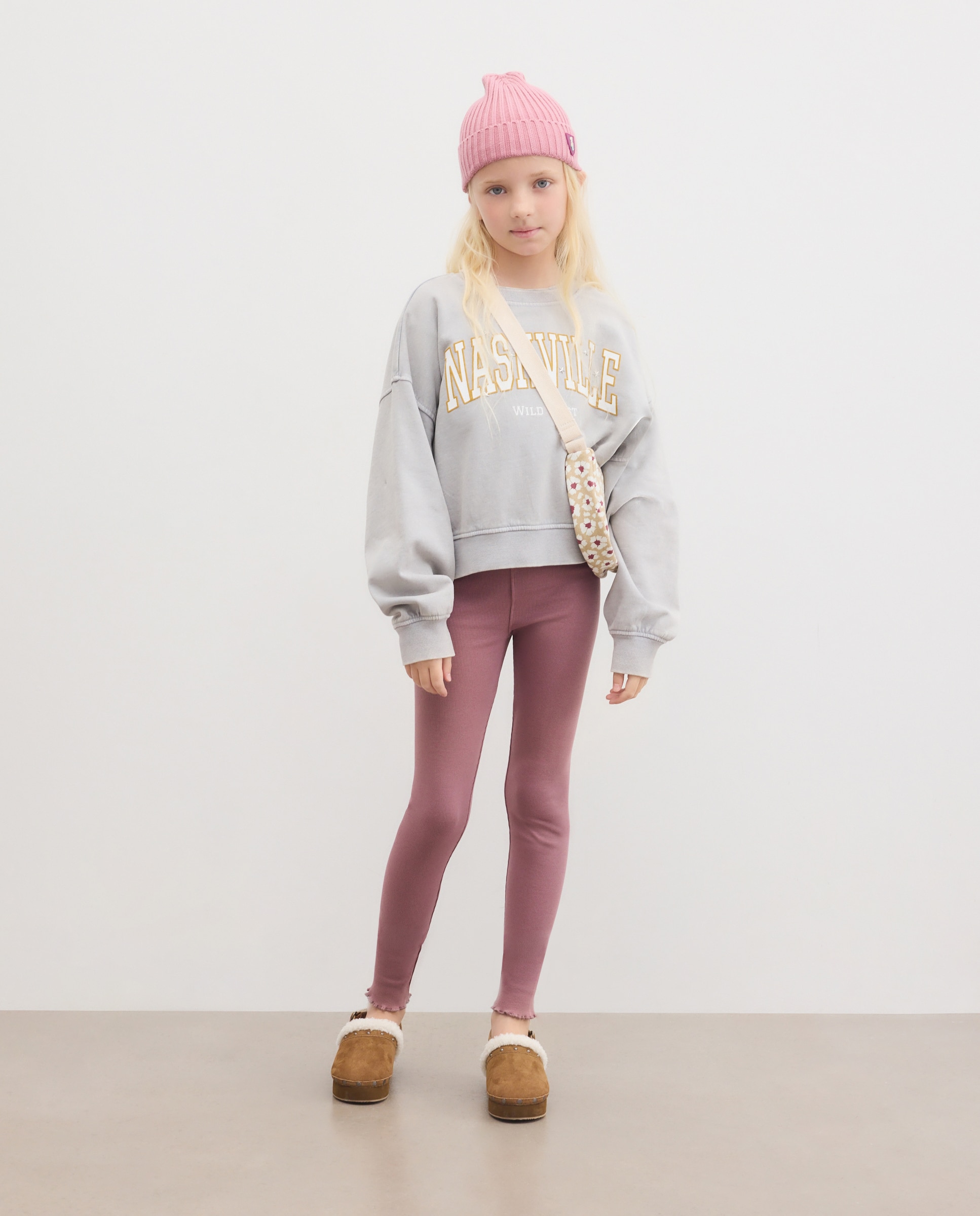 Legging liso rib de niña - Kids El Corte Inglés - 284 Lila 284 Lila-1