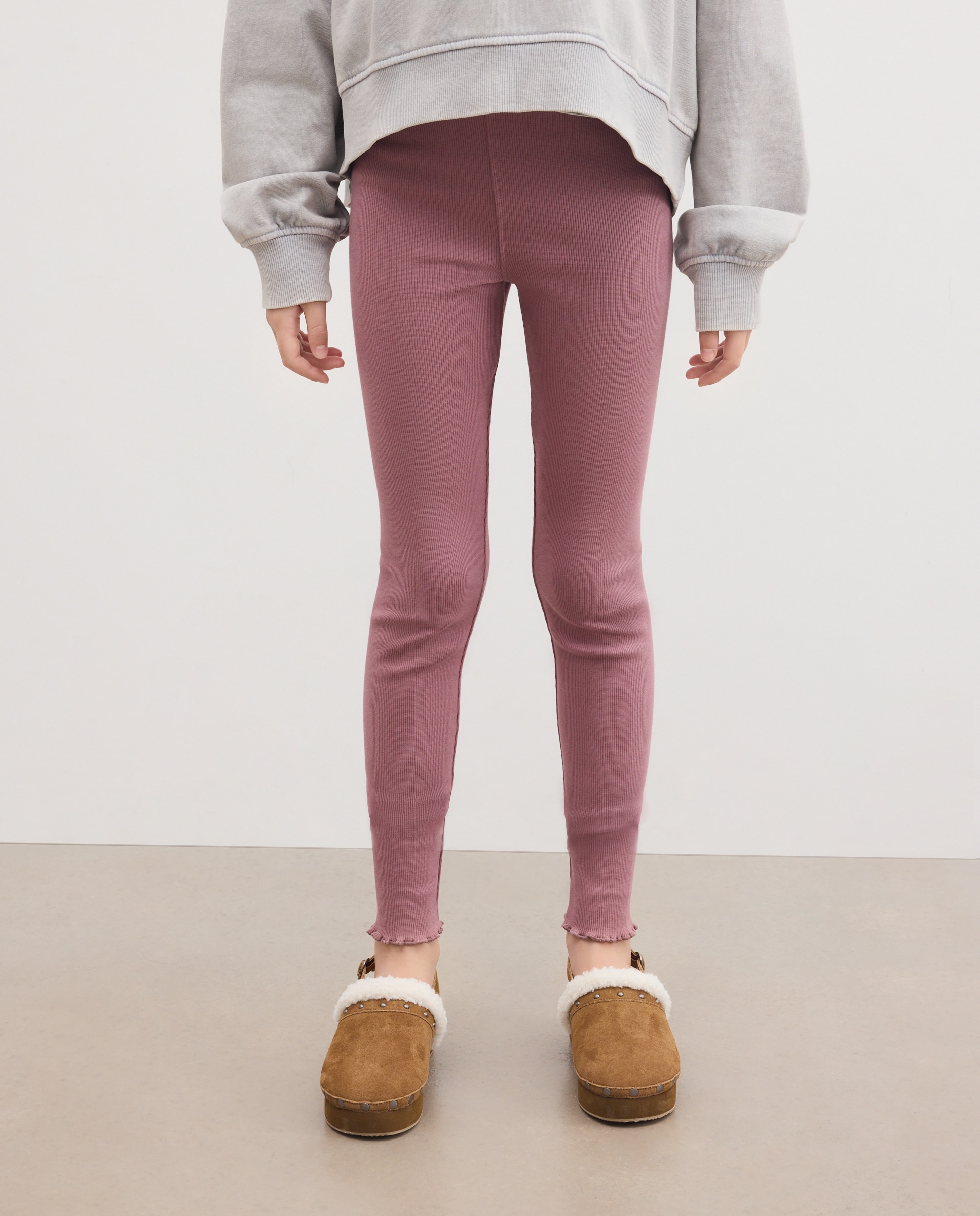 Legging liso rib de niña - Kids El Corte Inglés - 284 Lila 284 Lila-2