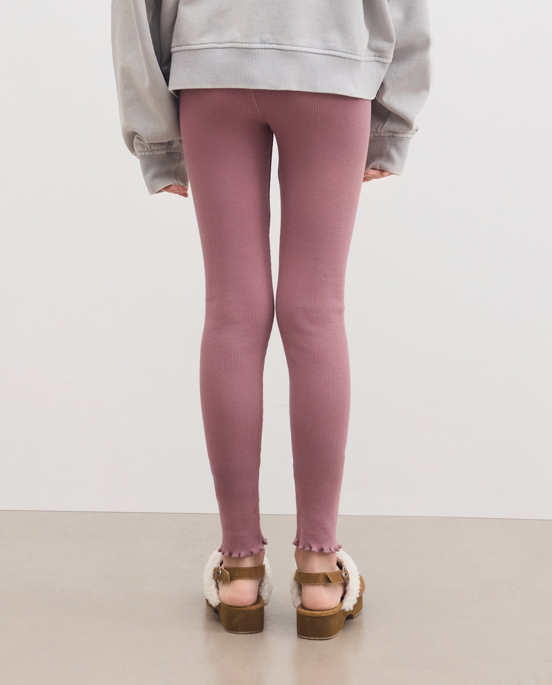 Legging liso rib de niña - Kids El Corte Inglés - 284 Lila 284 Lila-3