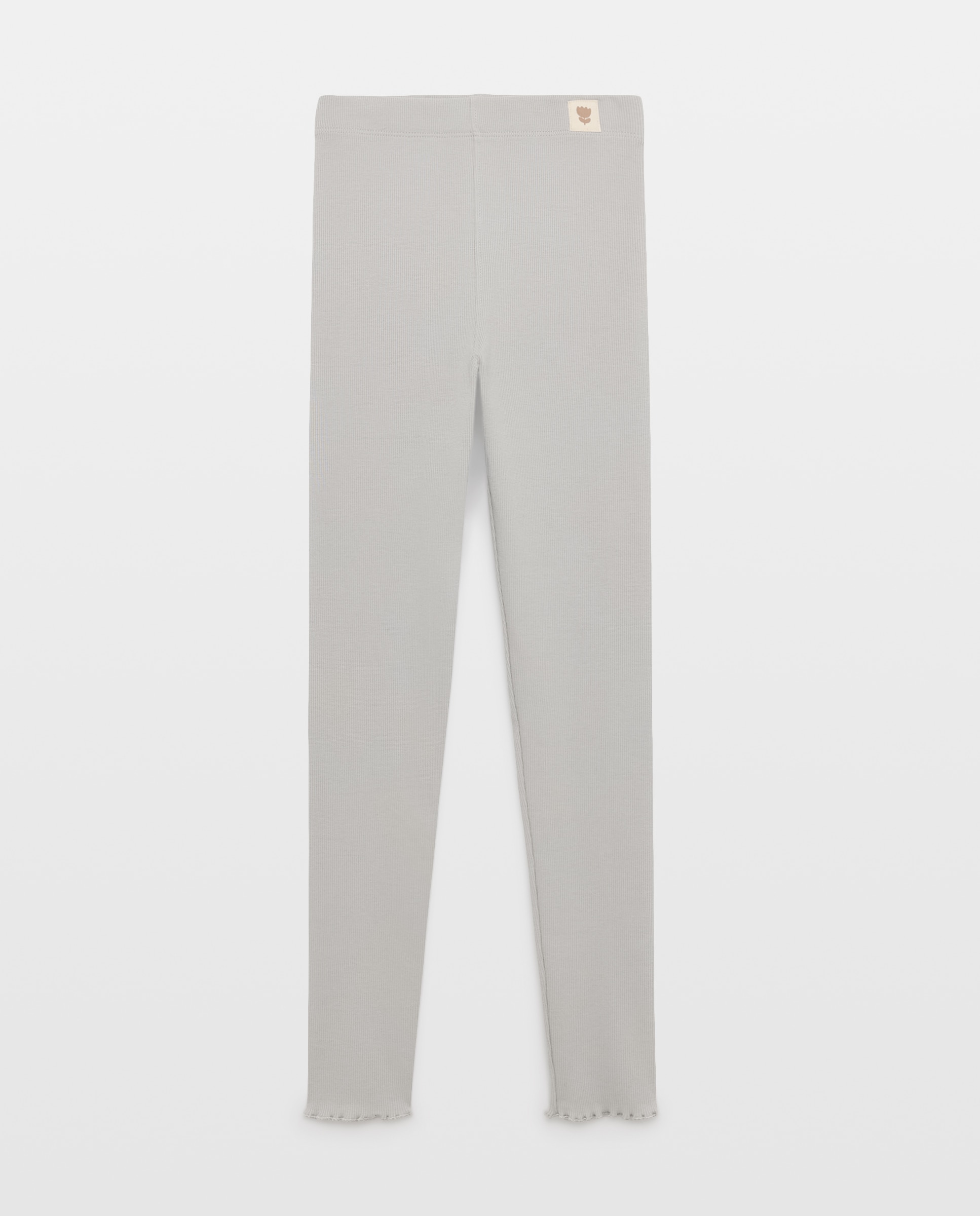 Legging liso rib de niña - Kids El Corte Inglés - Gris claro Gris claro-4