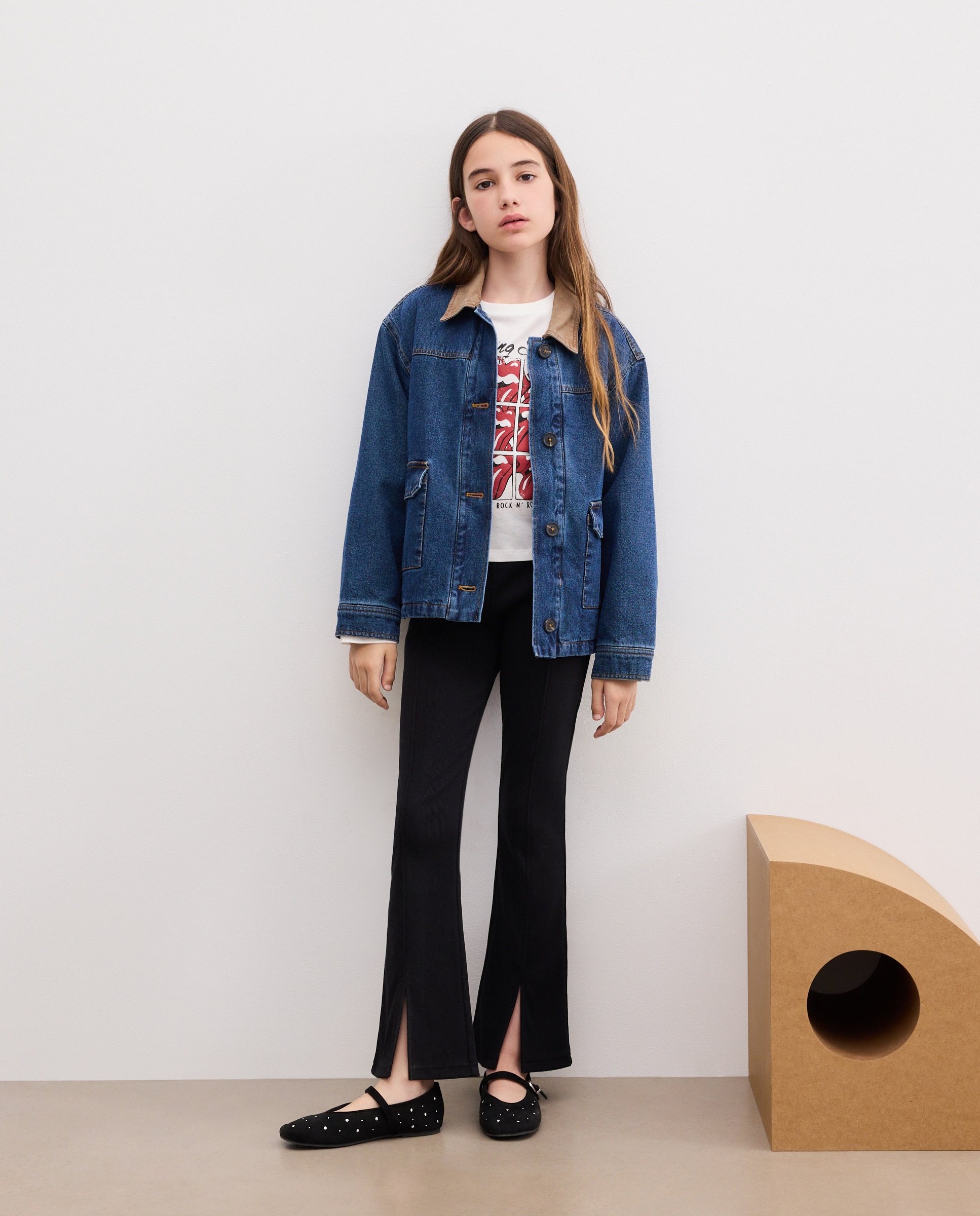 Imagem 0 de Leggings Flare Caneladas com Aberturas nas Bainhas