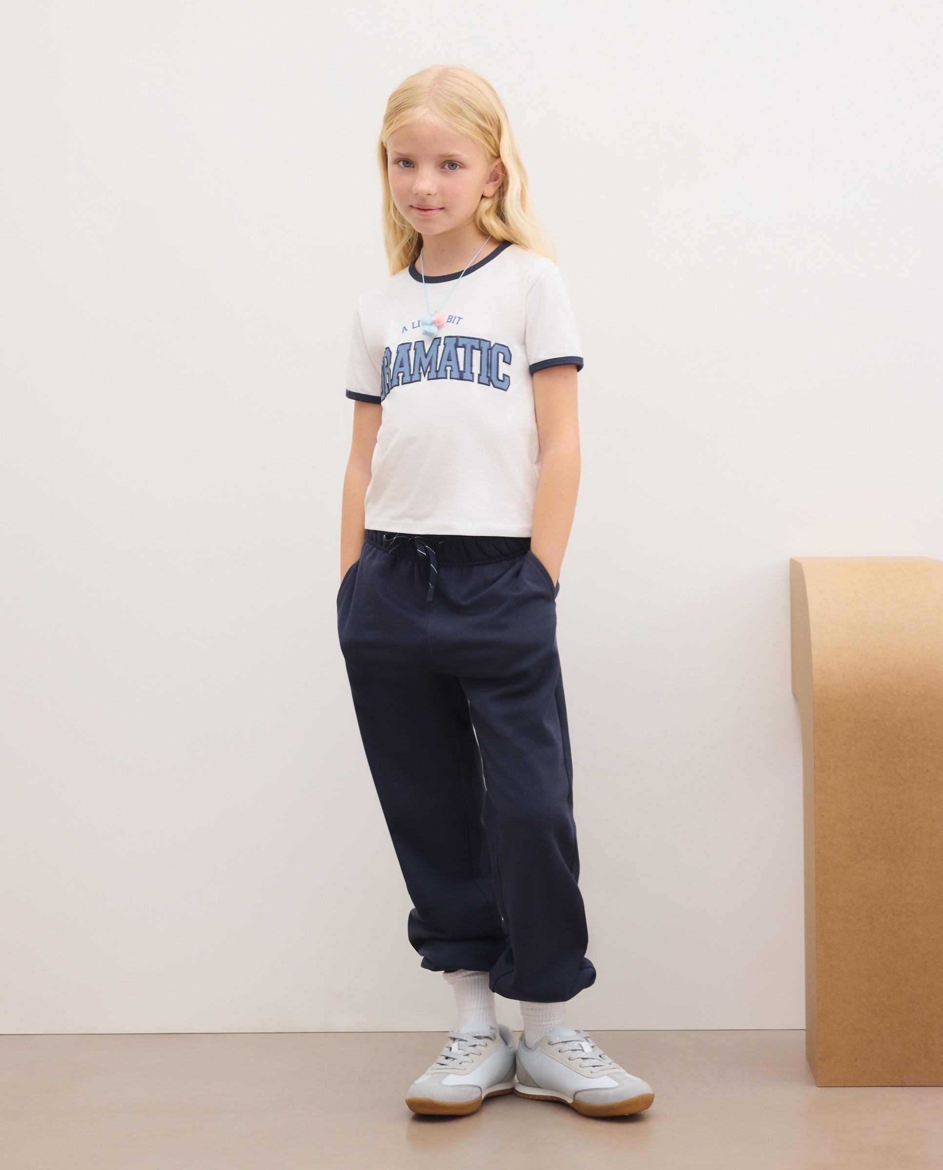Pantalón básico felpa de niña - Kids El Corte Inglés - Azul marino Azul marino-1