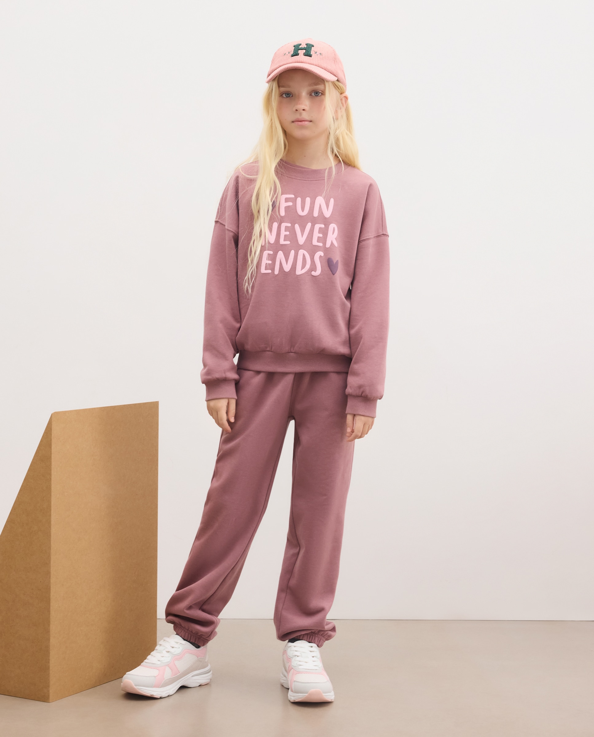 Pantalón básico felpa de niña - Kids El Corte Inglés - 291 Berenjena 291 Berenjena-1