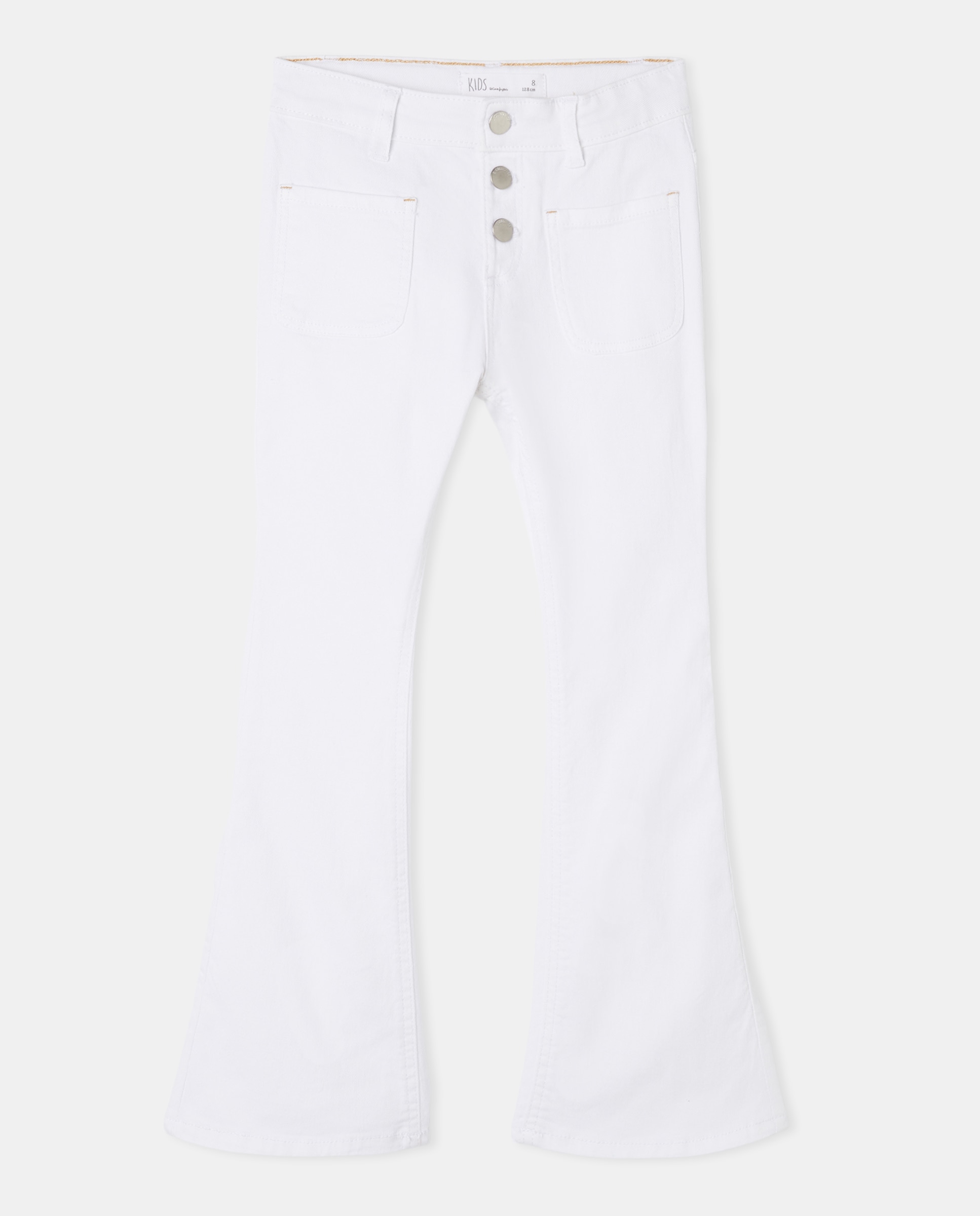 Jeans Flare Coloridas Branco-marfim-1