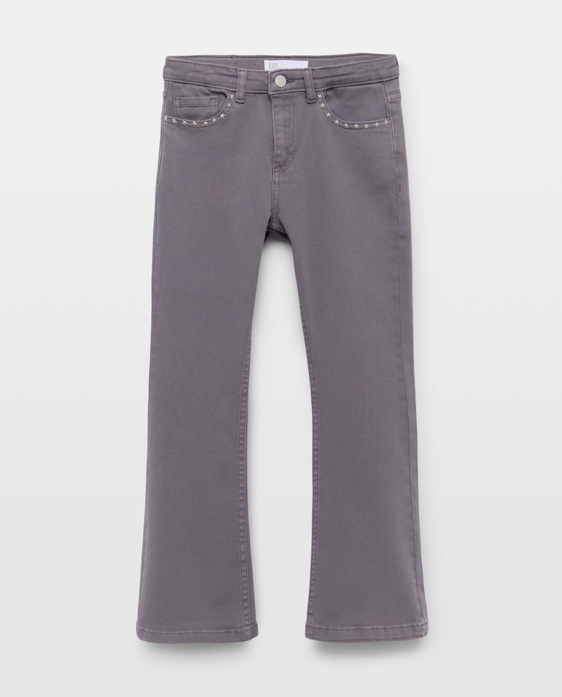 Jeans Flare com Tachas nos Bolsos da Frente Kids El Corte Inglés Chumbo-4