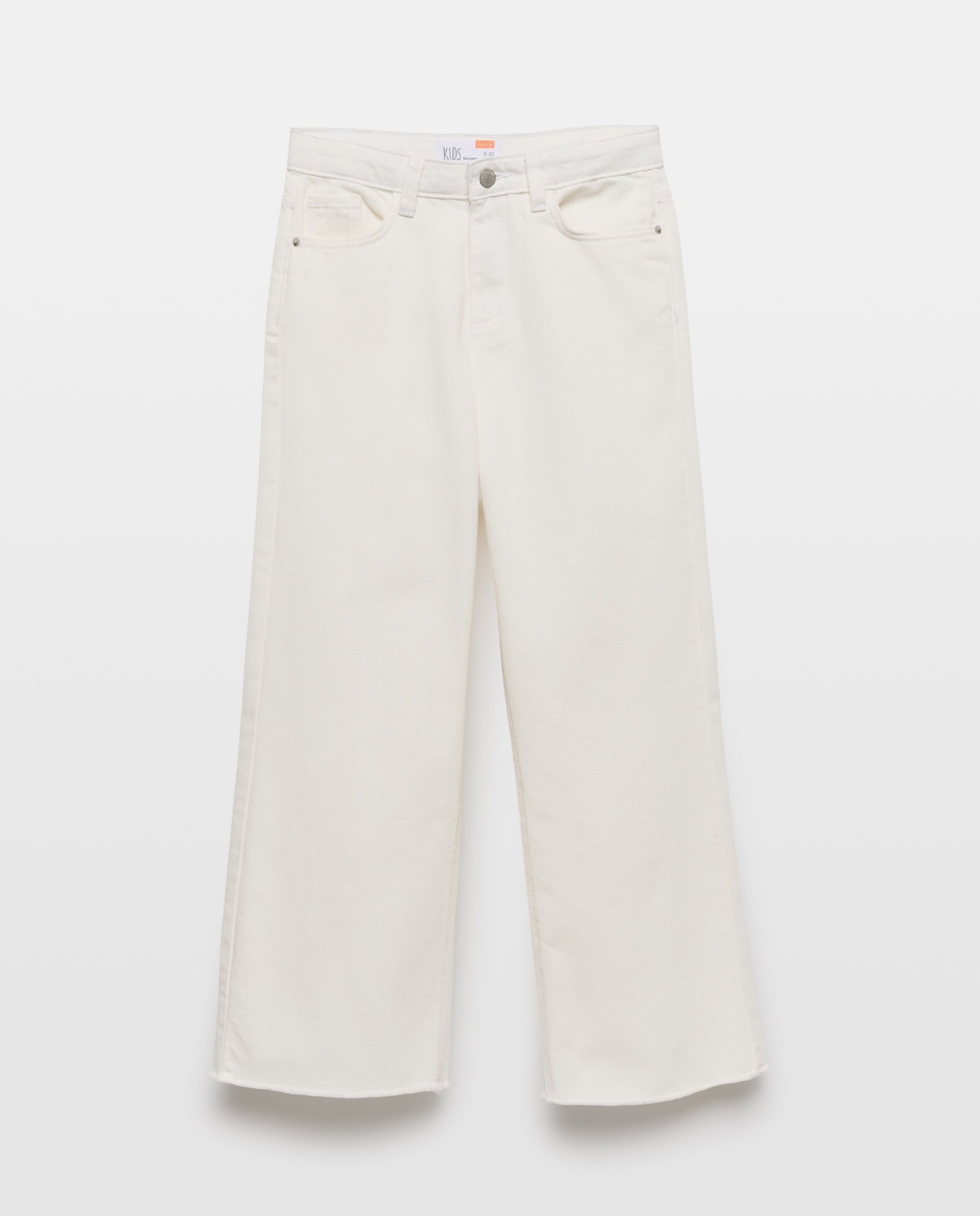 Calças de Sarja Colorida Wide Leg com Remendo de Fantasia e Bolso Traseiro Kids El Corte Inglés 120 Cru-4