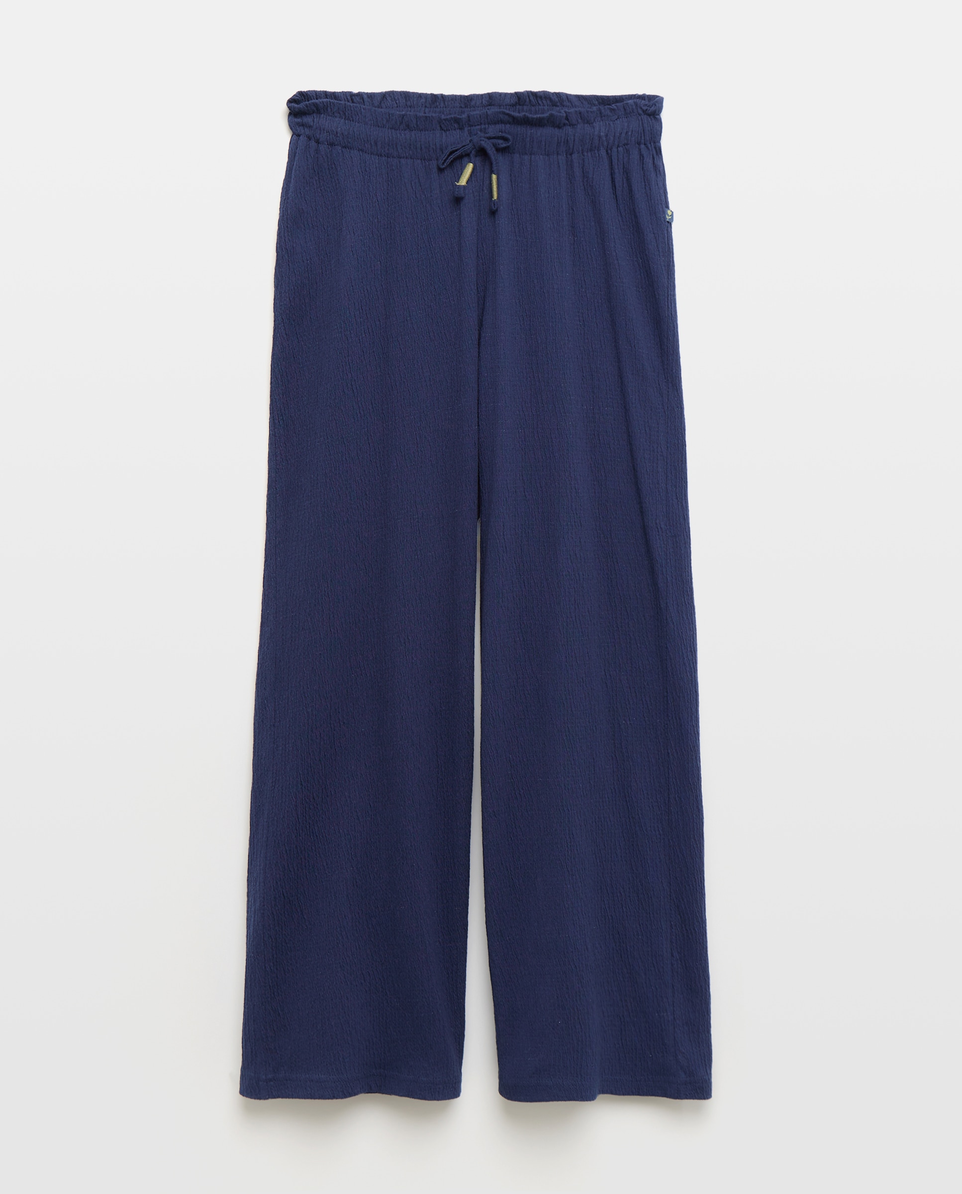 Calças Wide Leg com Elásticos e Wrinkled Fabric Kids El Corte Inglés Azul-marinho-5