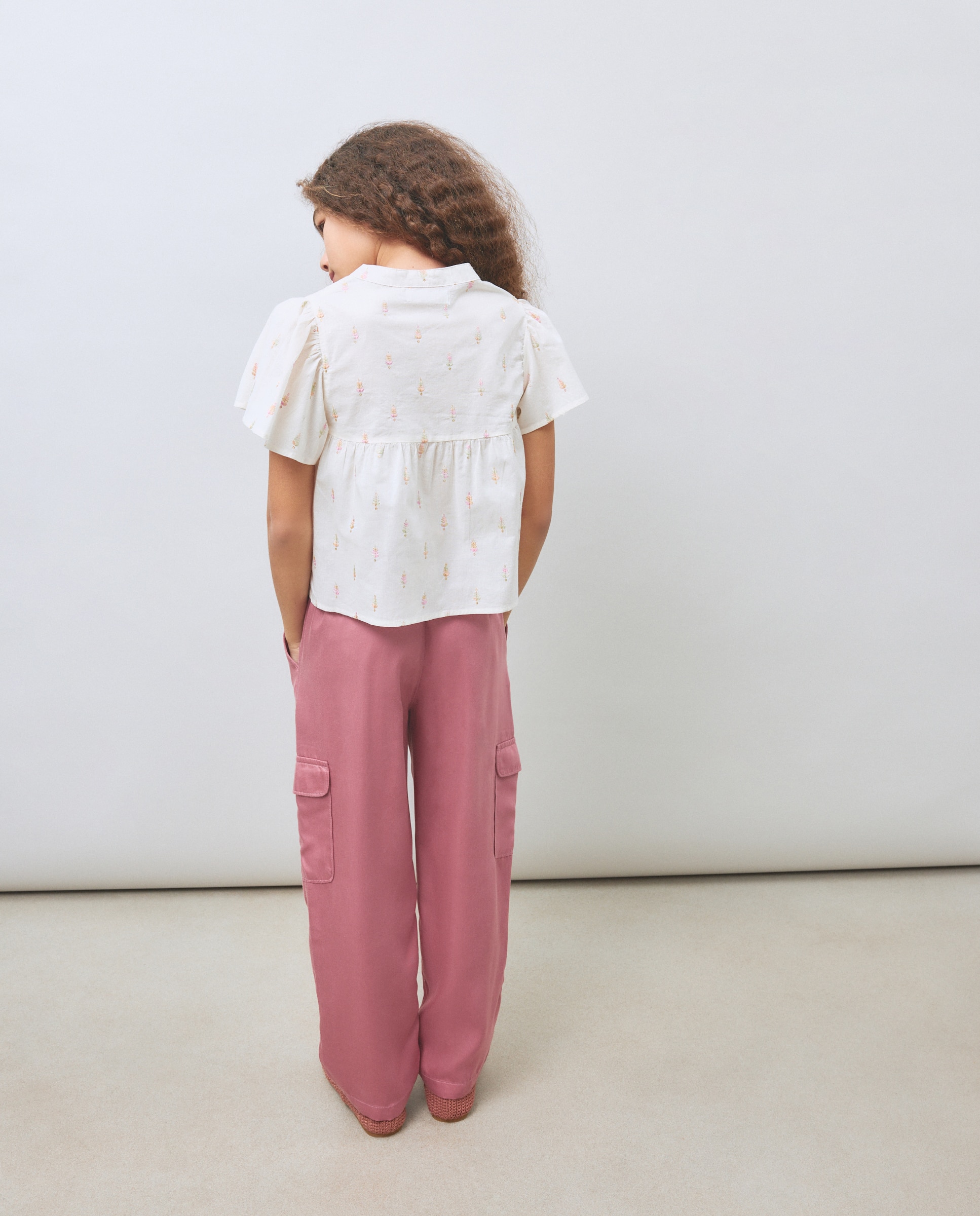 Calças Cargo de Tencel Kids El Corte Inglés Ameixa-3