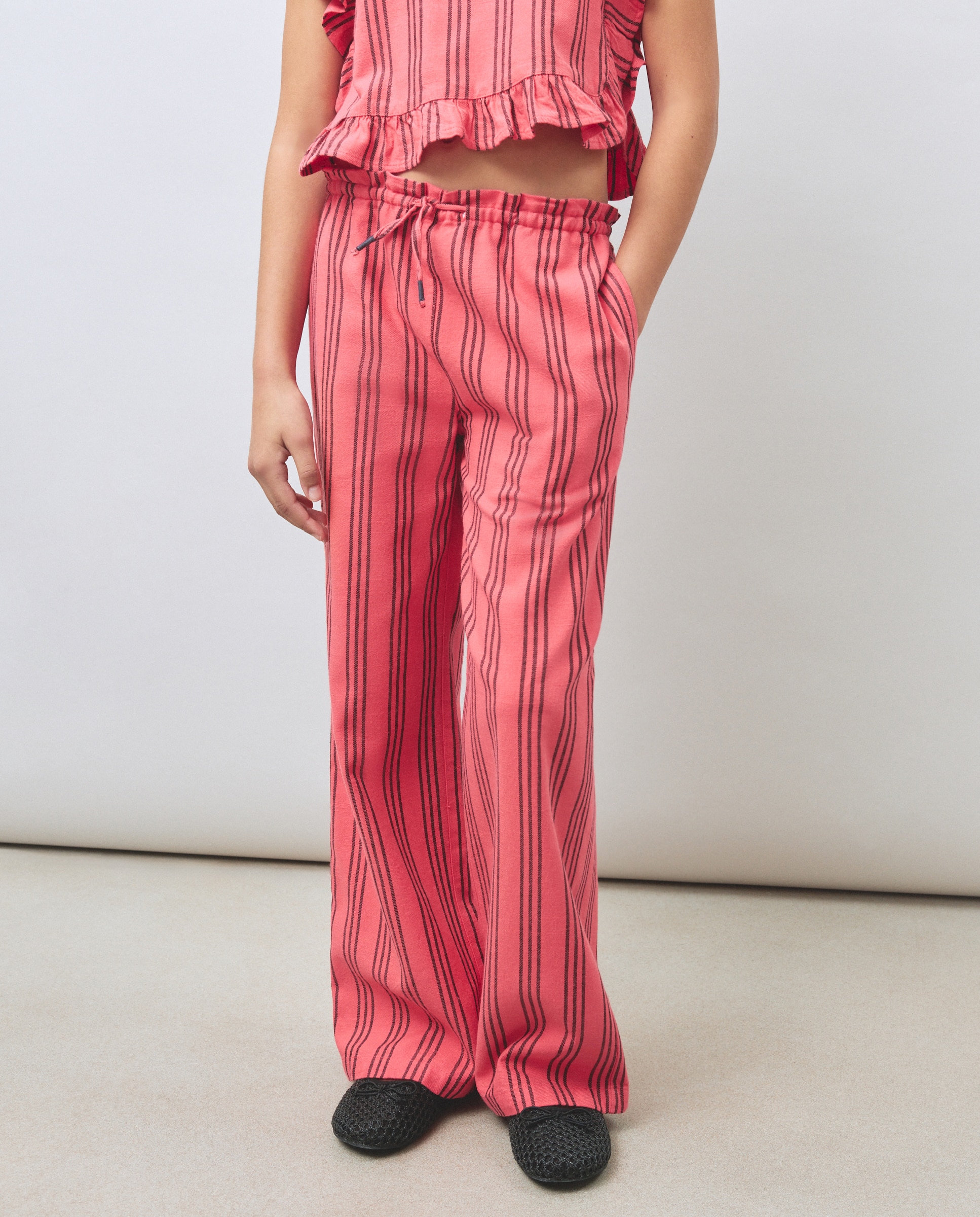 Calças Largas Wide Leg Kids El Corte Inglés Rosa-2