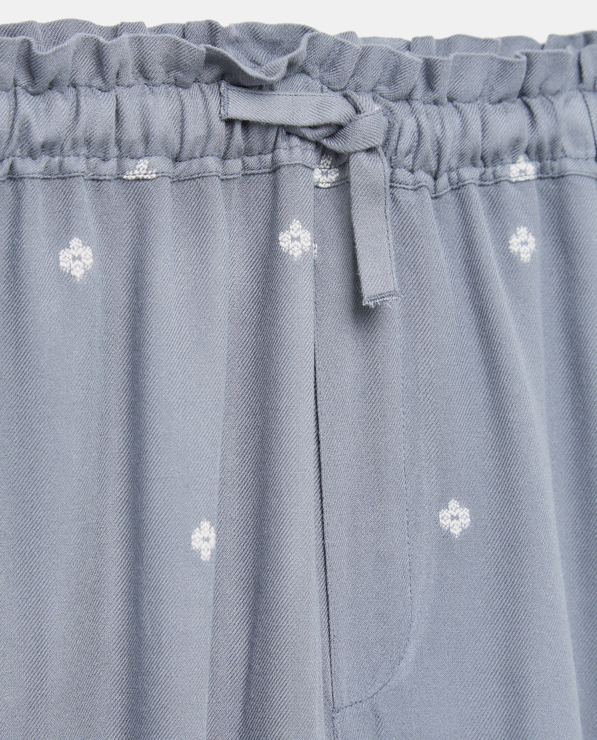 Pantalón wide leg todo gomas en viscosa con mini jacquard all over de niña - Kids El Corte Inglés - Azul marino Azul marino-5