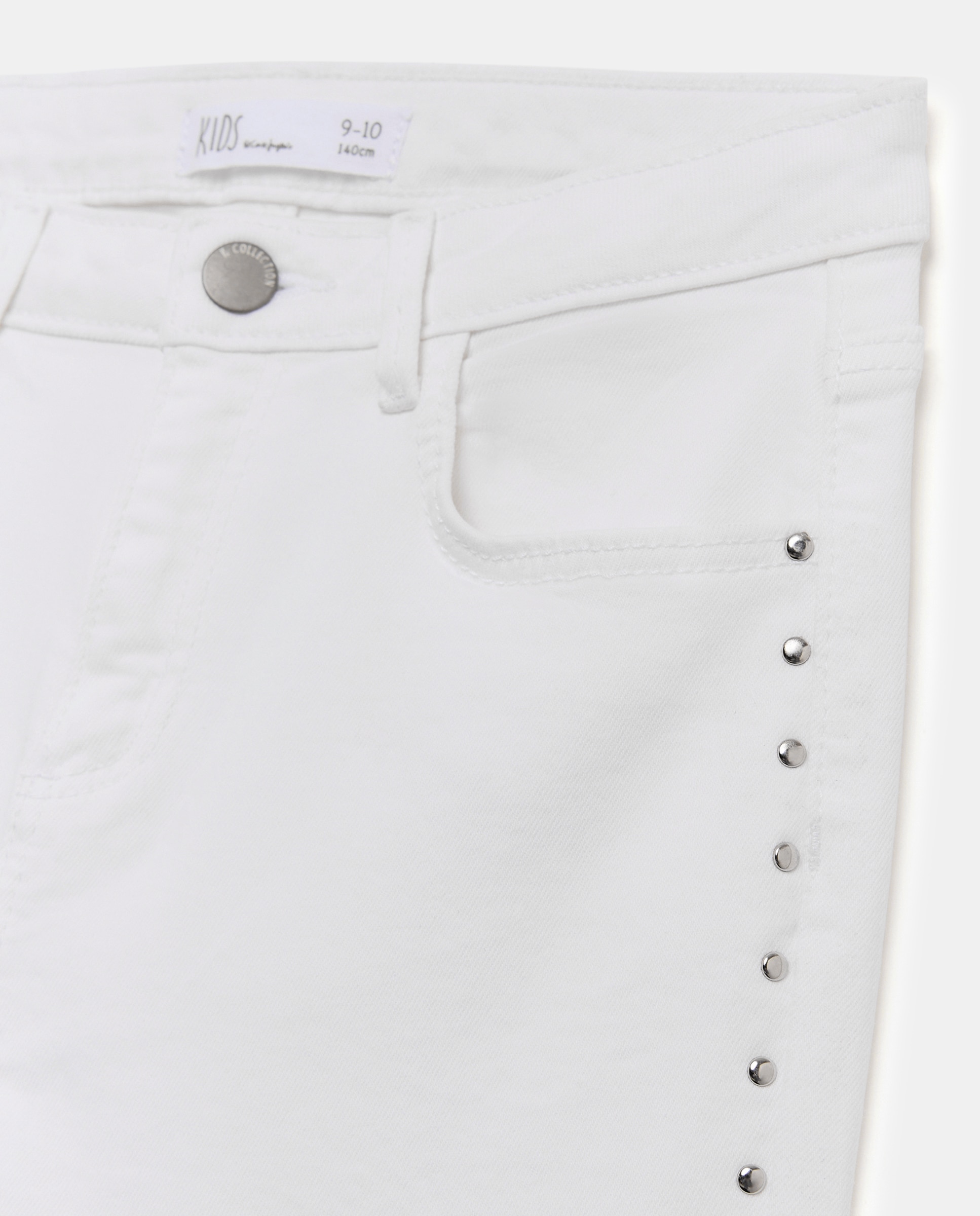 Calças de Sarja com Tachas Laterais Kids El Corte Inglés Branco-marfim-5