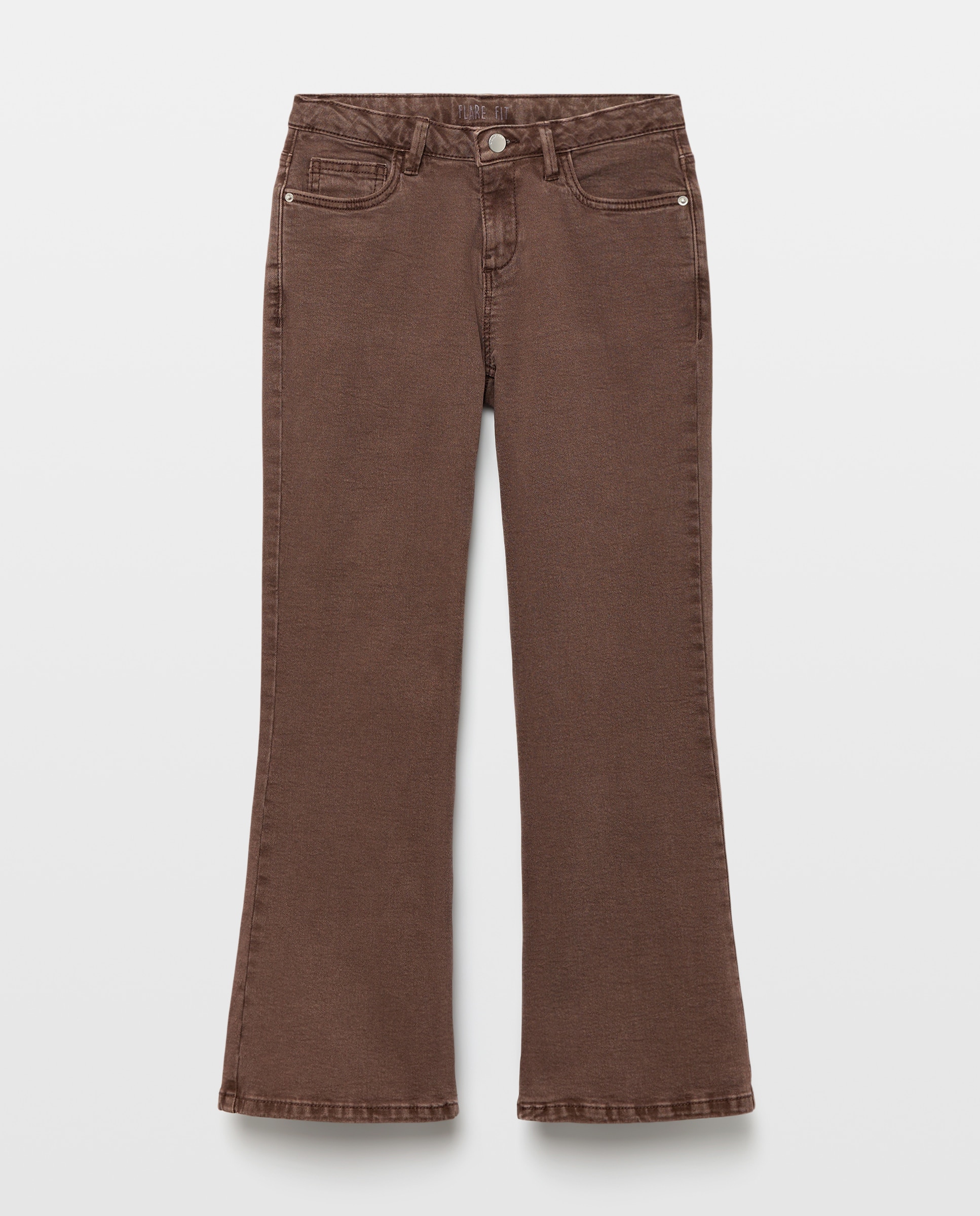 Pantalón sarga liso con estampado de estrella en bolsillos traseros de niña - Kids El Corte Inglés - Chocolate Chocolate-4