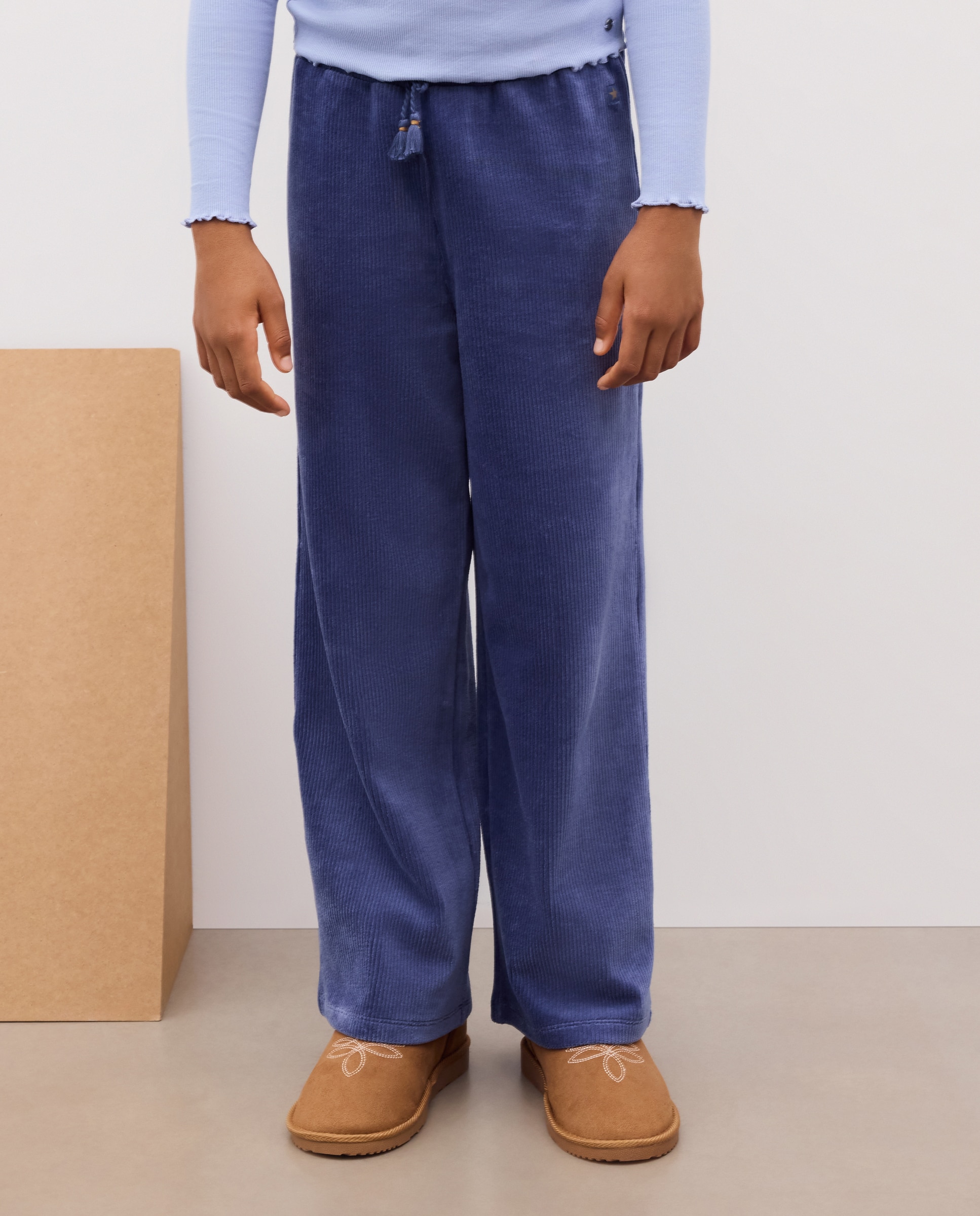 Pantalón culotte pana elástica liso de niña - Kids El Corte Inglés - 400 Azul 400 Azul-1