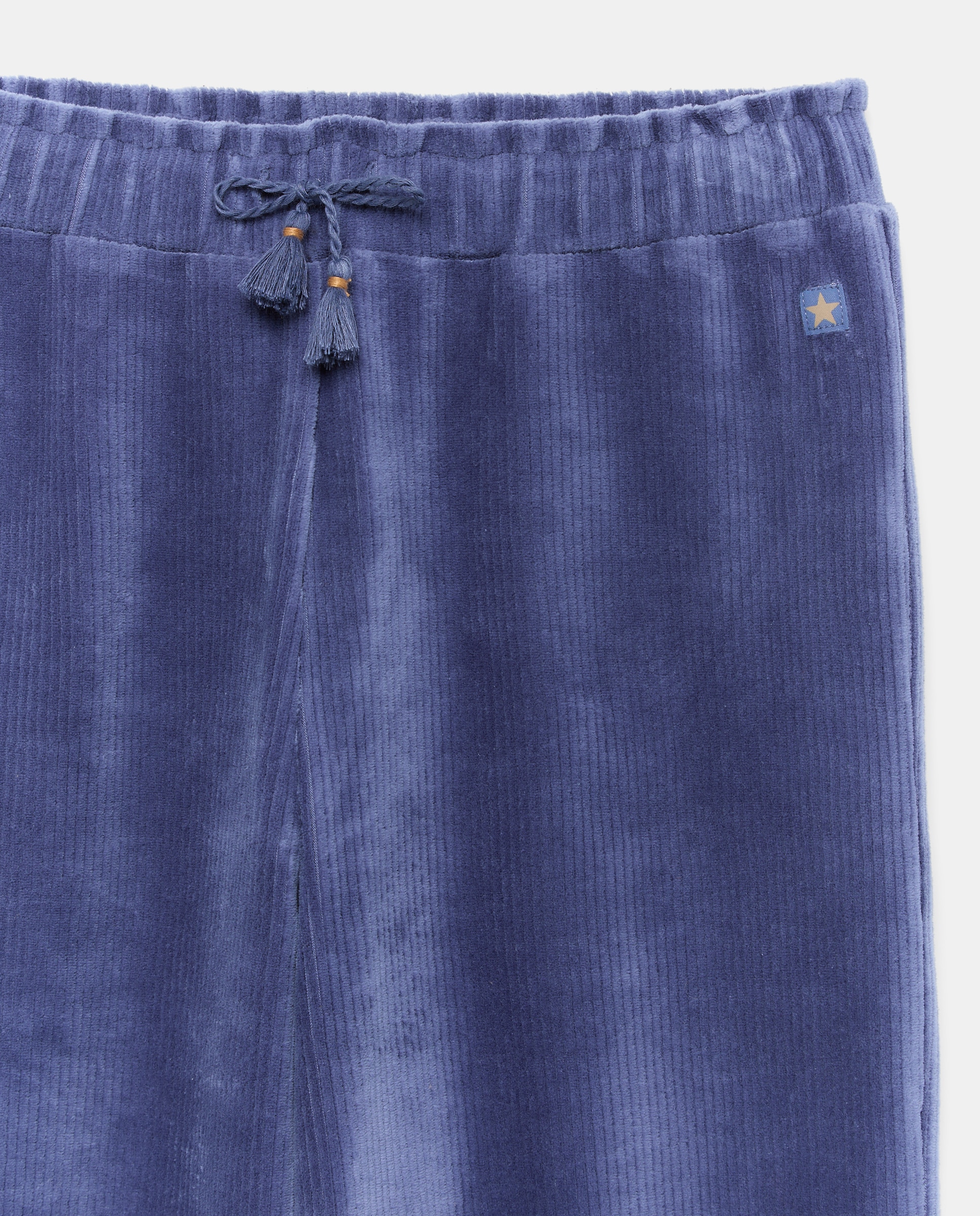 Calças Culotte de Bombazina Elástica Lisa 400 Azul-2