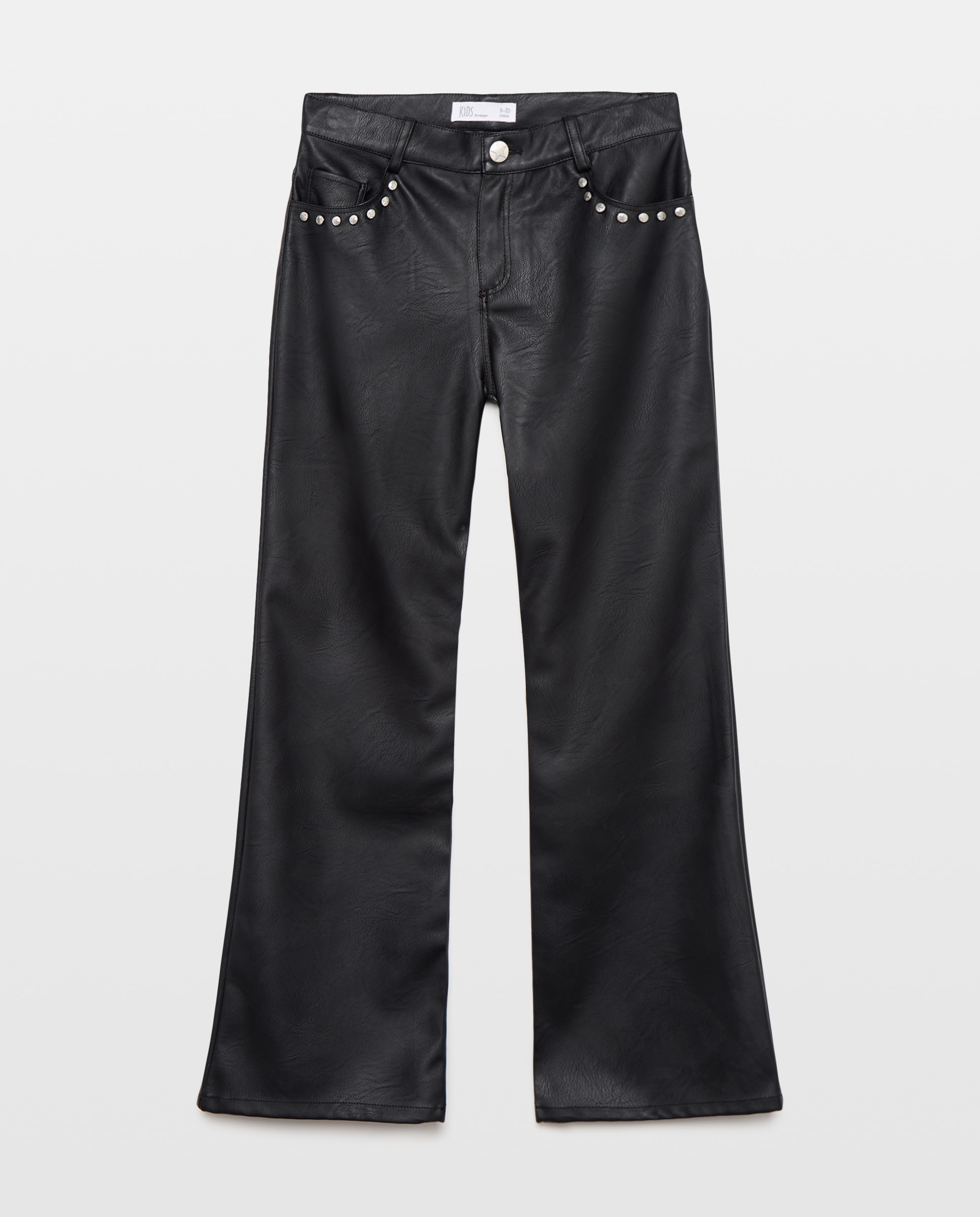 Imagem 0 de Calças em Polipele Bootcut com Tachas nos Bolsos à Frente