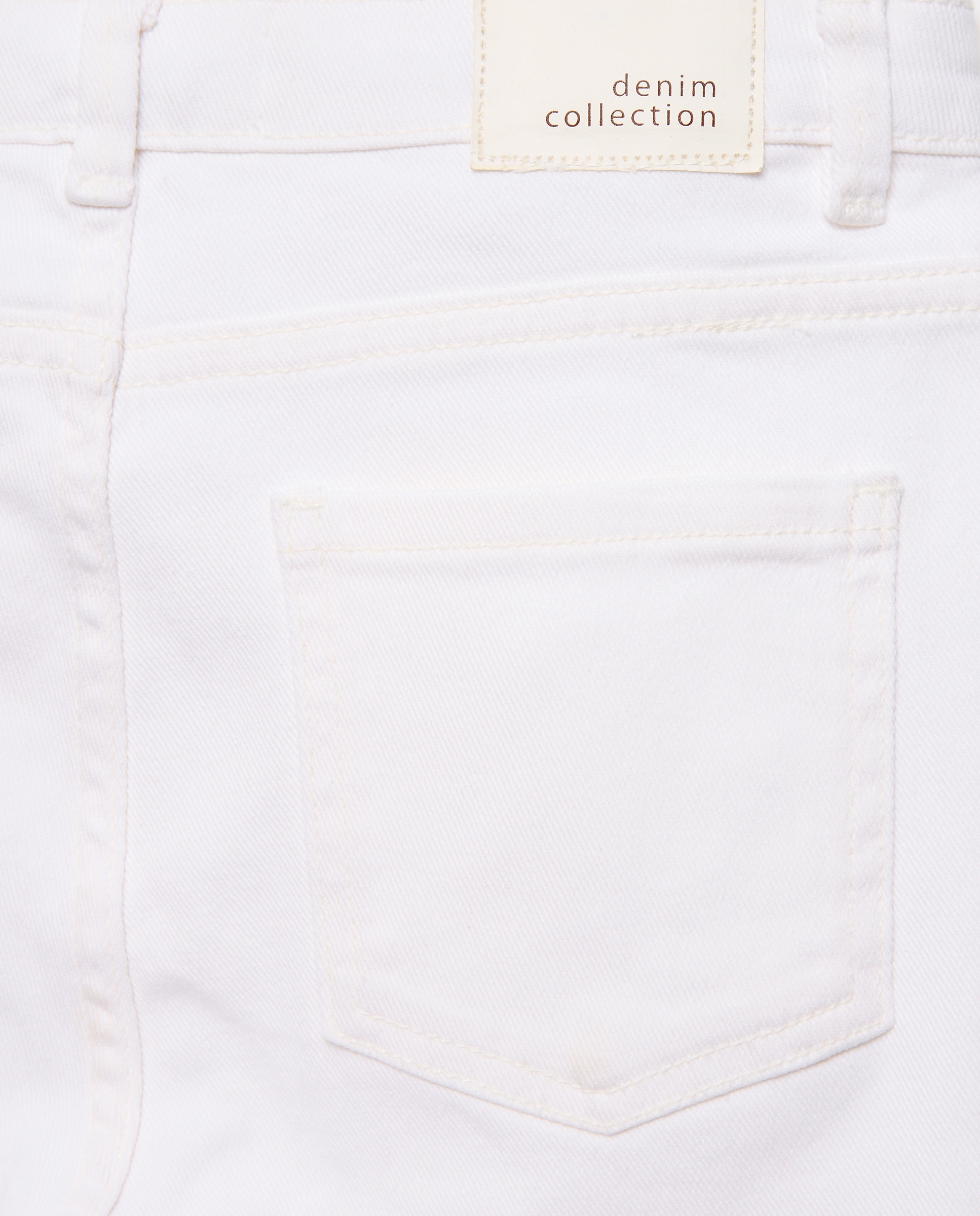 Jeans com Bolsos e Tachas em Forma de Estrelas Branco-marfim-2