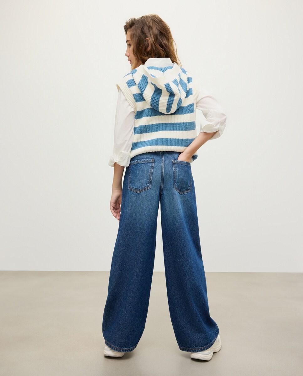 Jeans Wide Leg com Tachas nos Bolsos Cinzento-escuro-3