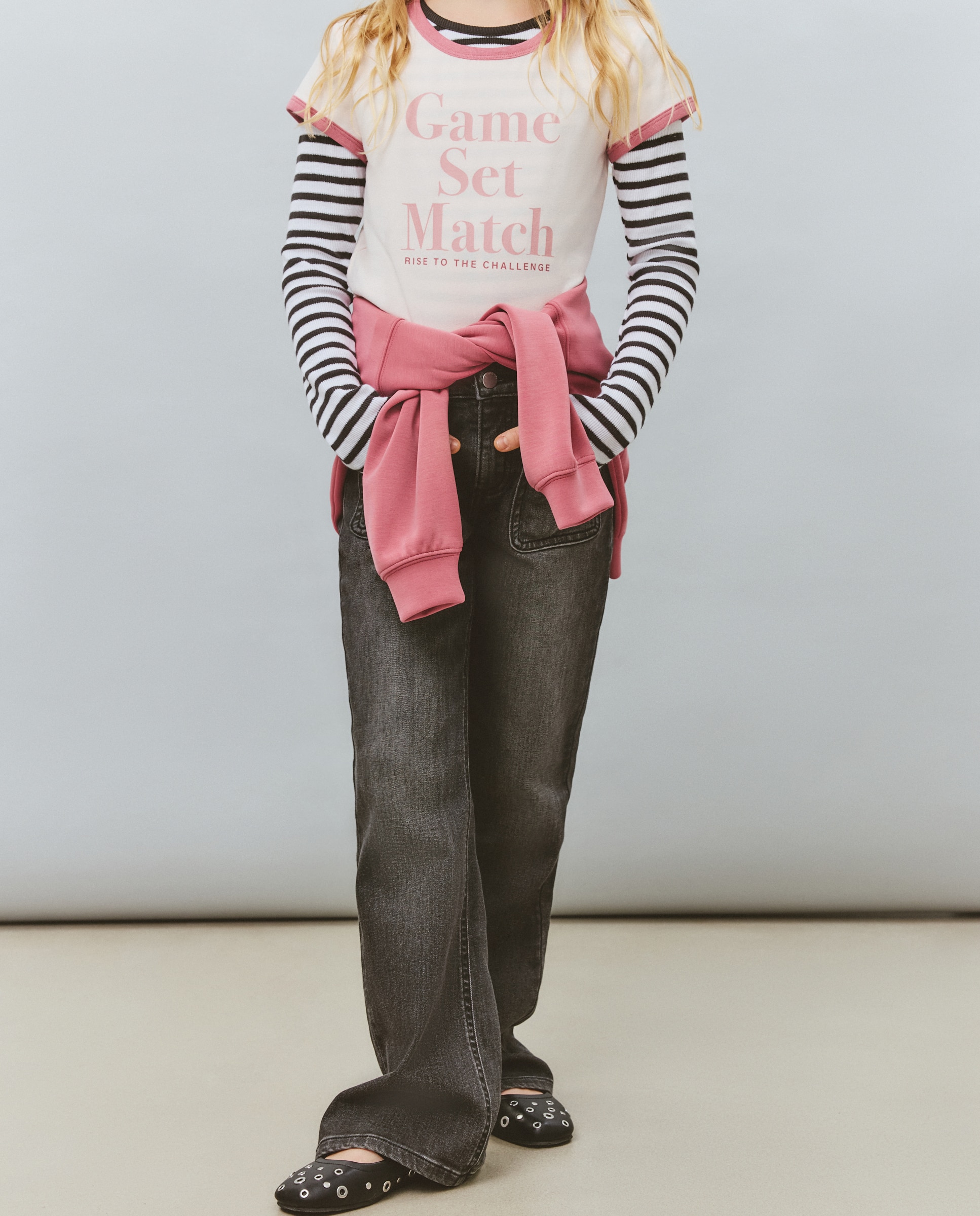 Jeans Flare com Bolsos à Frente e Botões à Vista Kids El Corte Inglés Preto Intenso-2