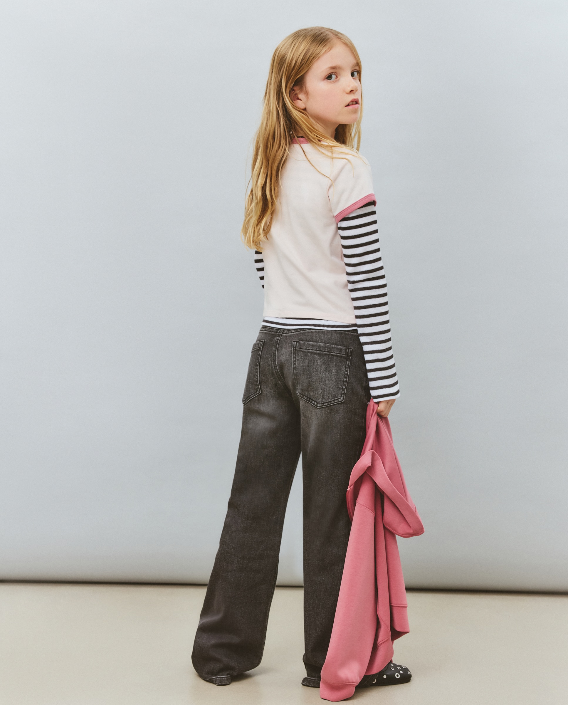 Jeans Flare com Bolsos à Frente e Botões à Vista Kids El Corte Inglés Preto Intenso-3
