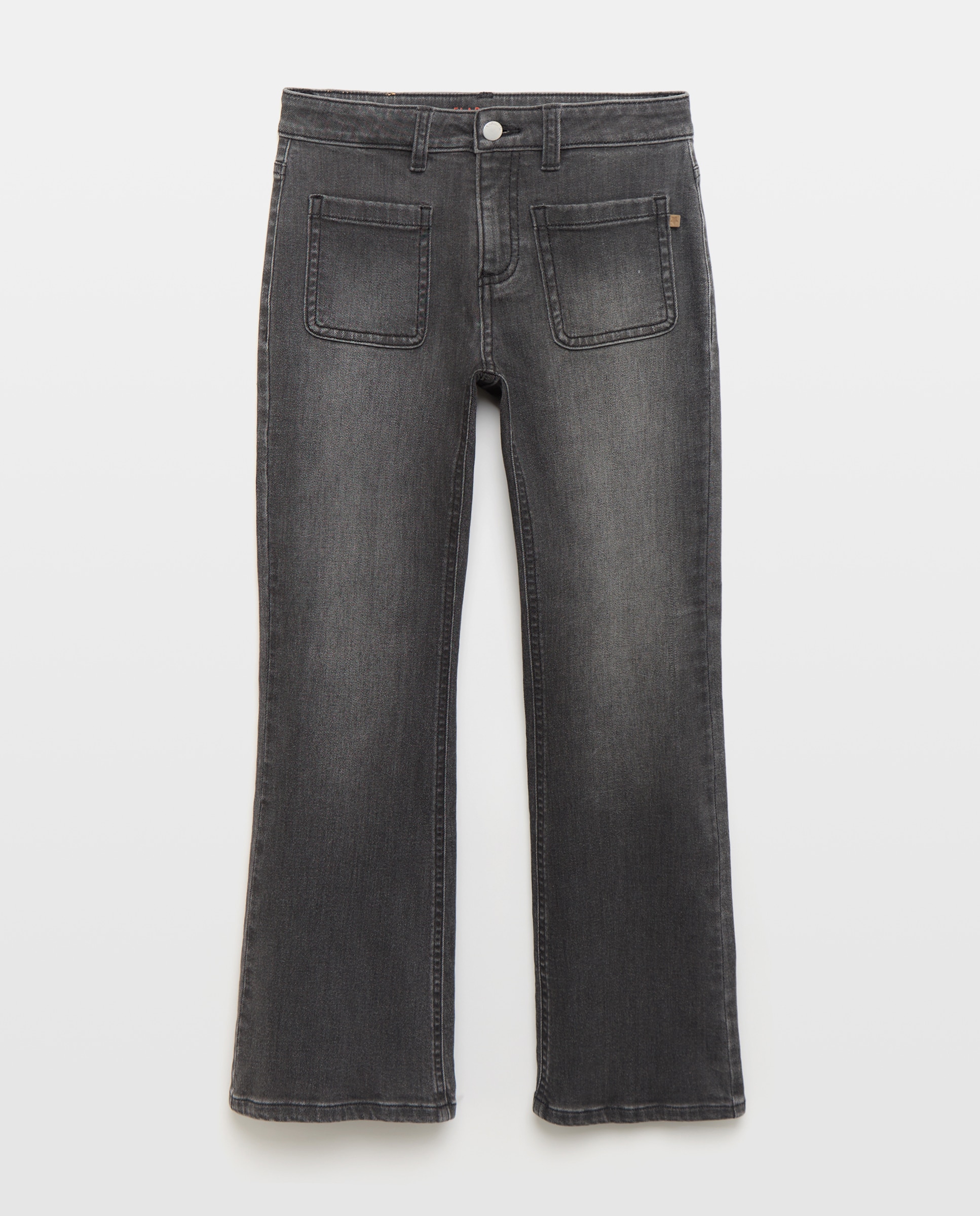 Jeans Flare com Bolsos à Frente e Botões à Vista Kids El Corte Inglés Preto Intenso-4