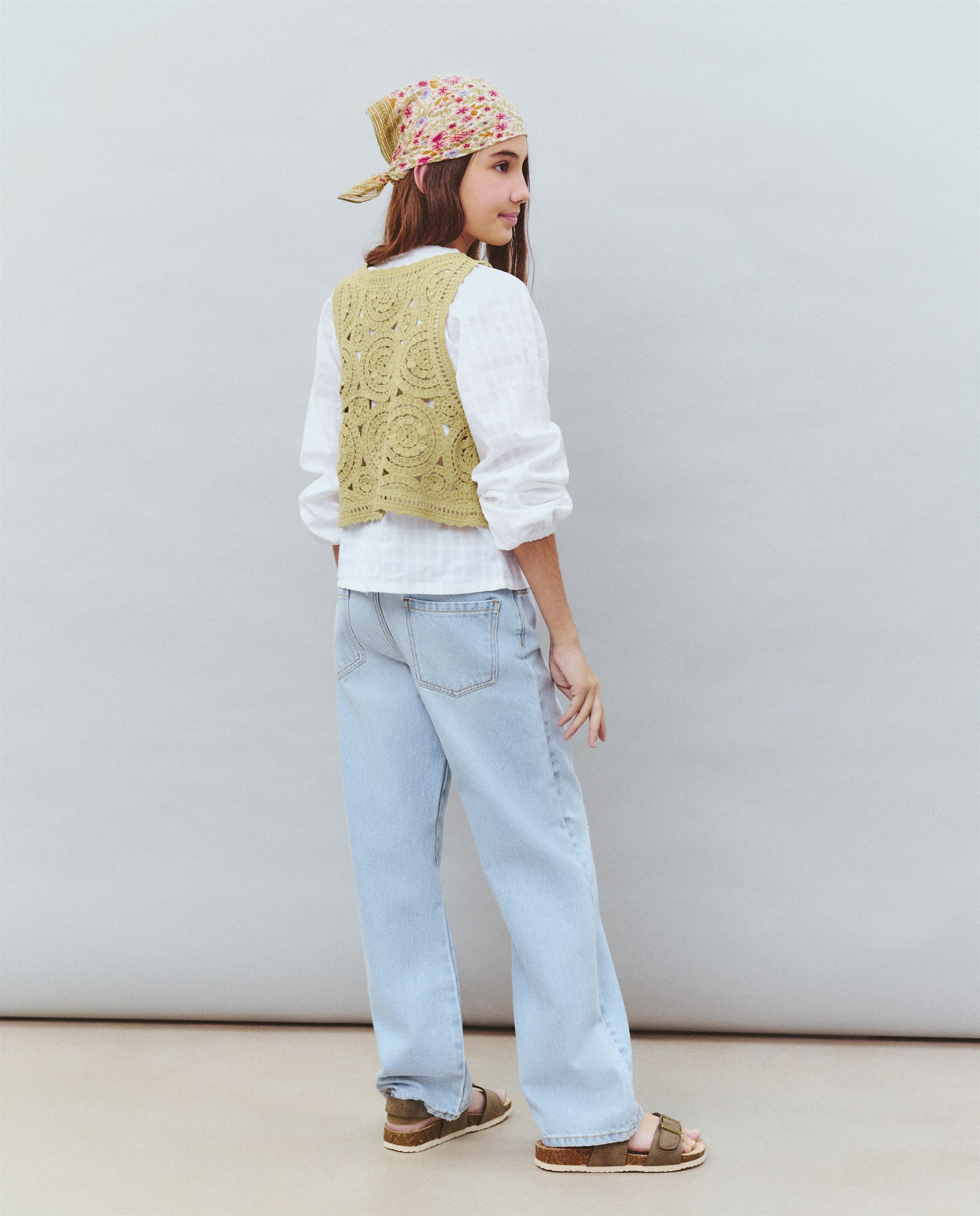 Jeans Straight com Contrastes Laterais Kids El Corte Inglés 490 Petróleo-3