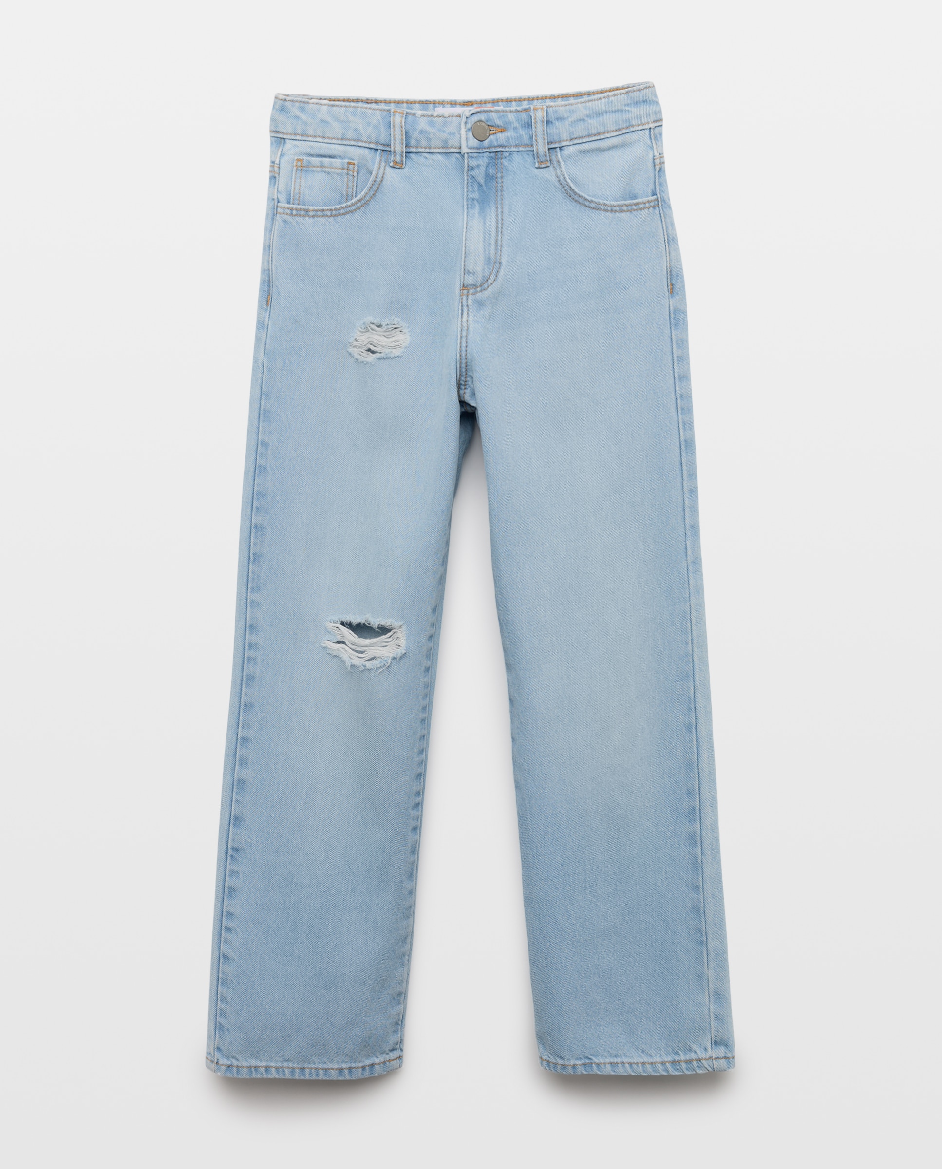 Jeans Straight com Contrastes Laterais Kids El Corte Inglés 490 Petróleo-4