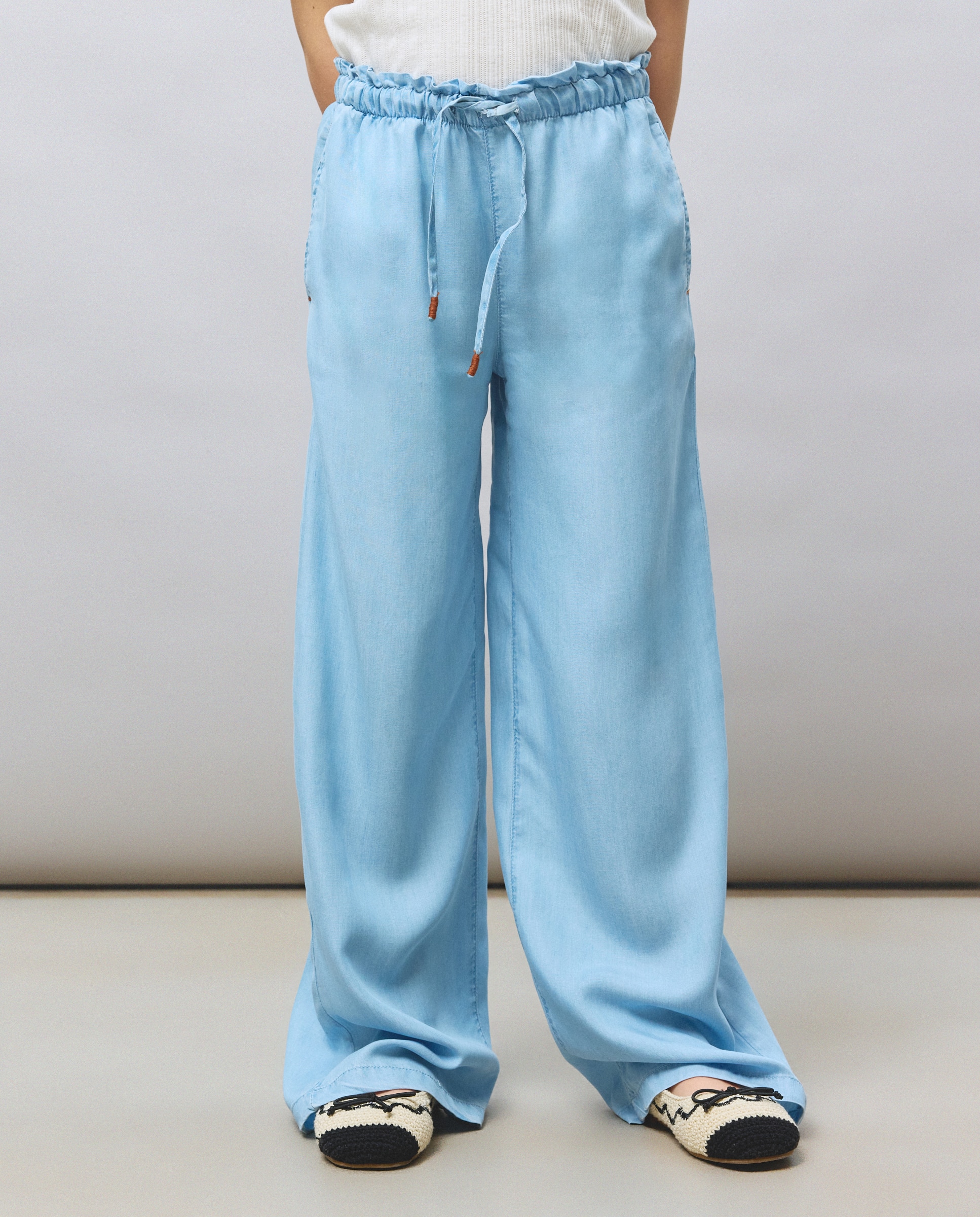Jeans Largas em Tencel 490 Petróleo-2