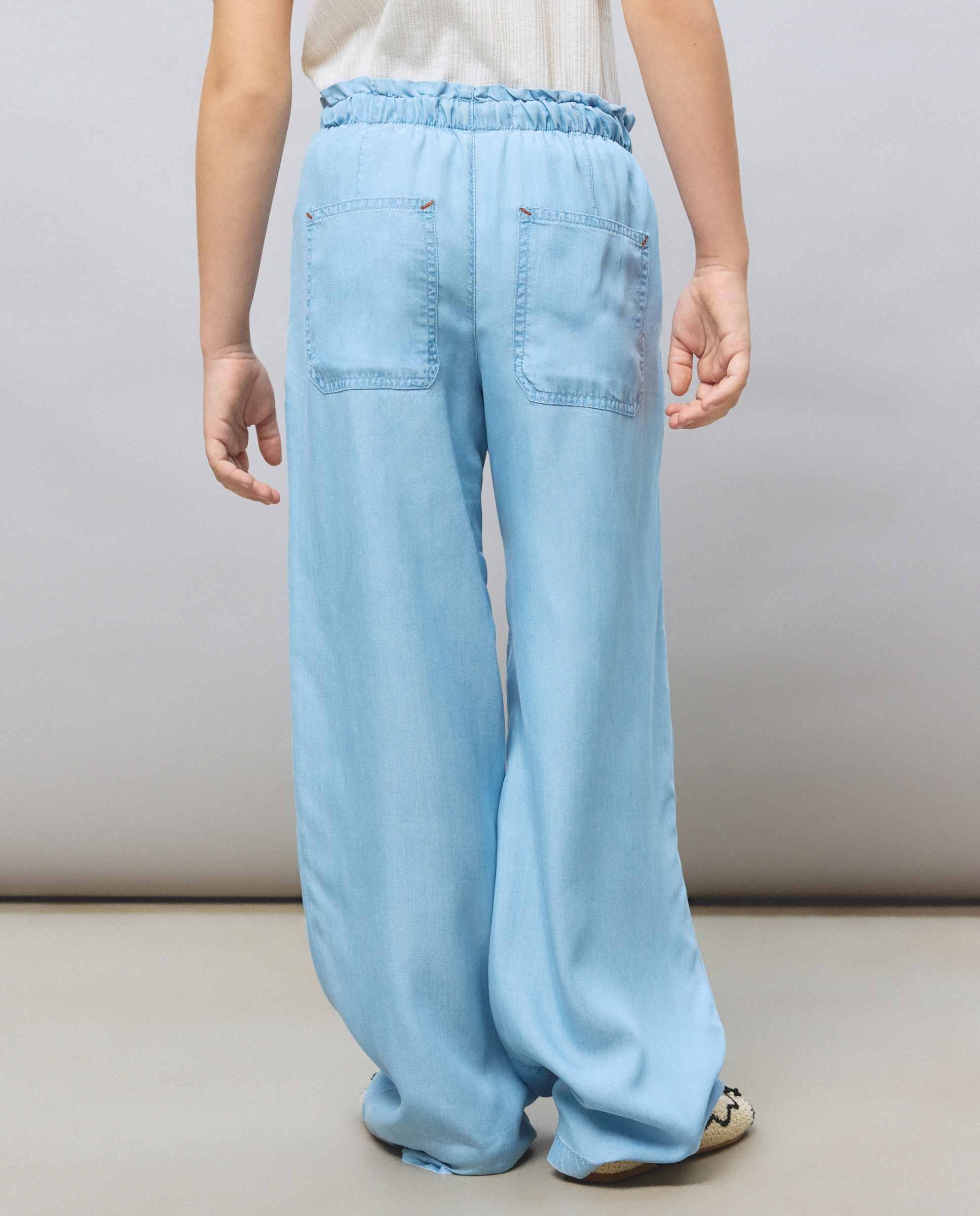 Jeans Largas em Tencel 490 Petróleo-3