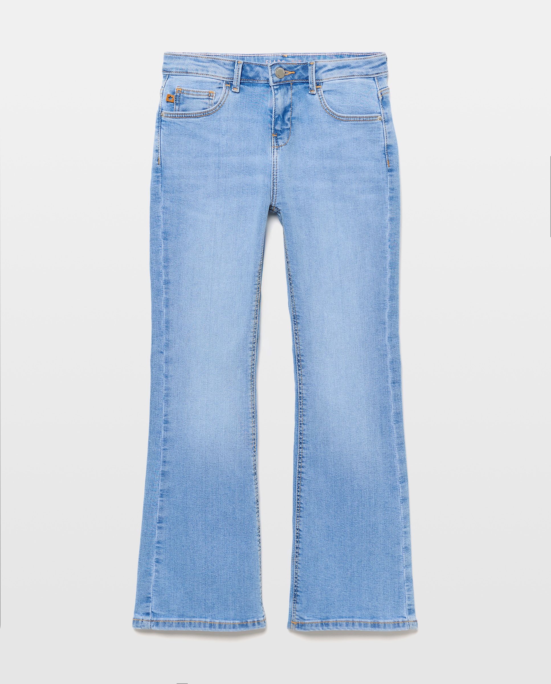 Pantalón denim básico flare de niña - Kids El Corte Inglés - Cerúleo Cerúleo-4