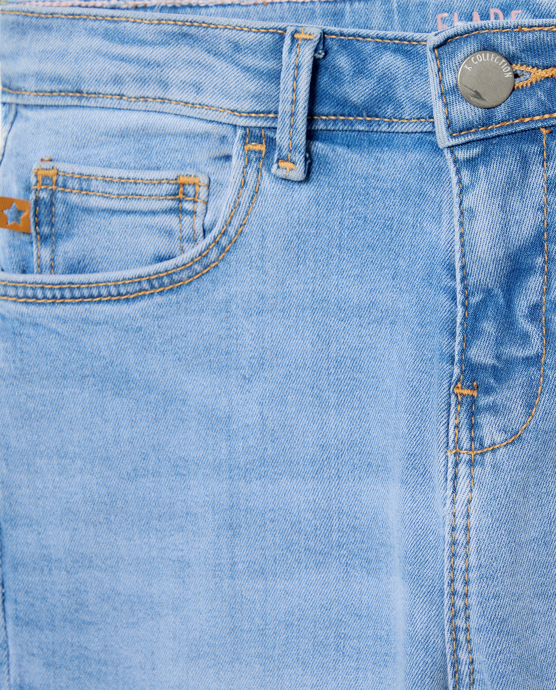 Pantalón denim básico flare de niña - Kids El Corte Inglés - Cerúleo Cerúleo-5