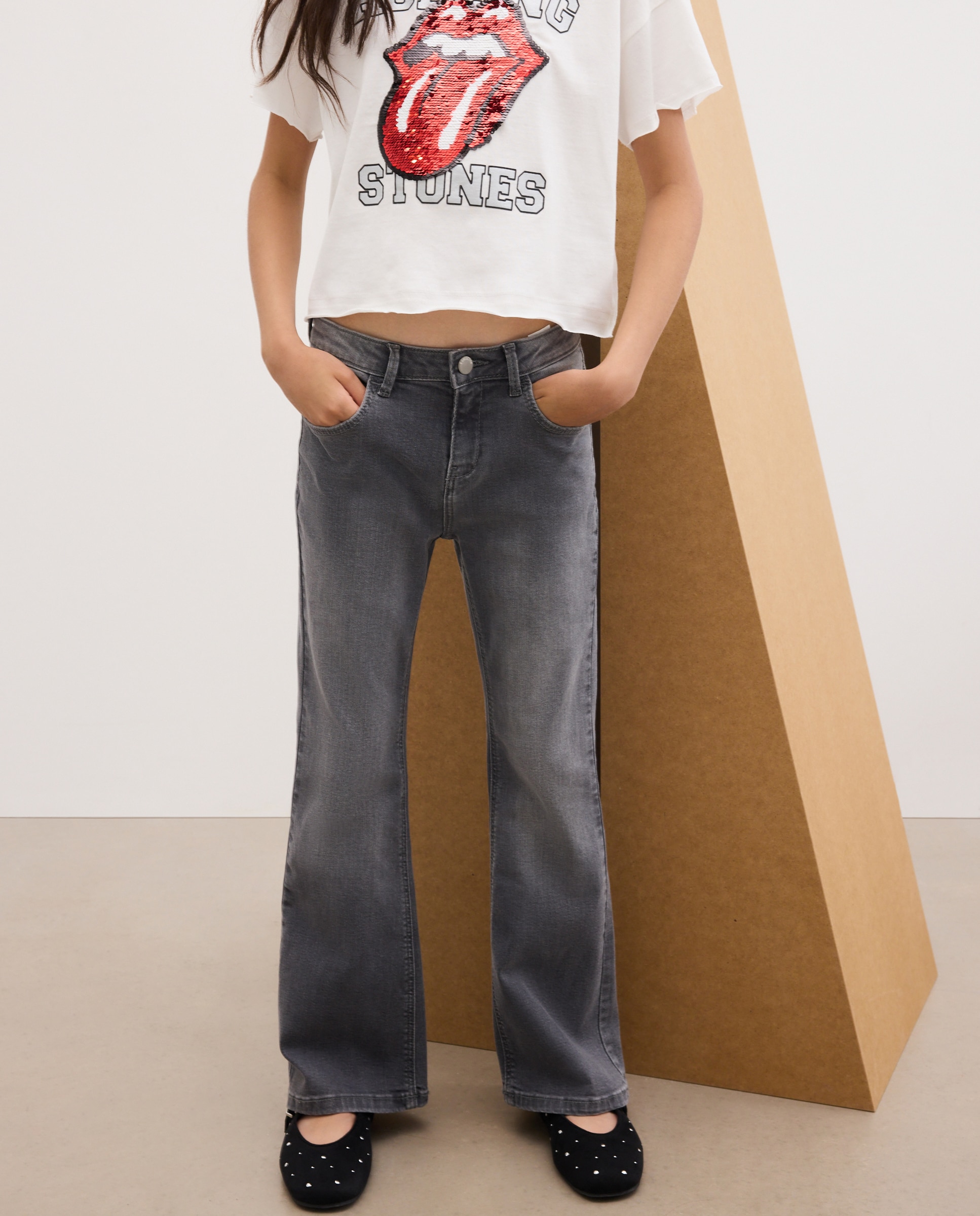Jeans Básicas Flare Kids El Corte Inglés Cinzento-claro-2