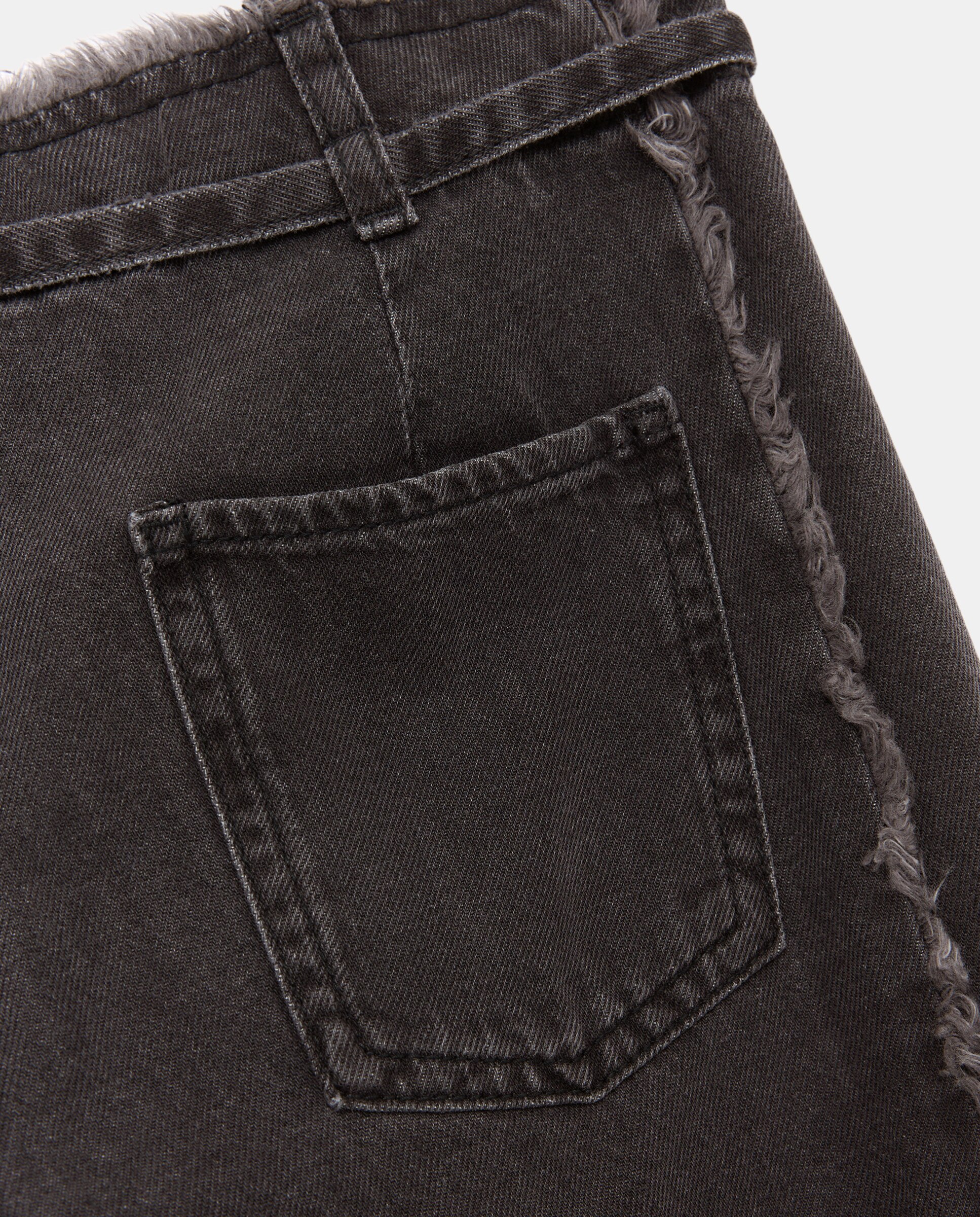 Jeans Wide Leg com Peça Lateral Triangular e Cós Desfiado Kids El Corte Inglés Preto Intenso-2