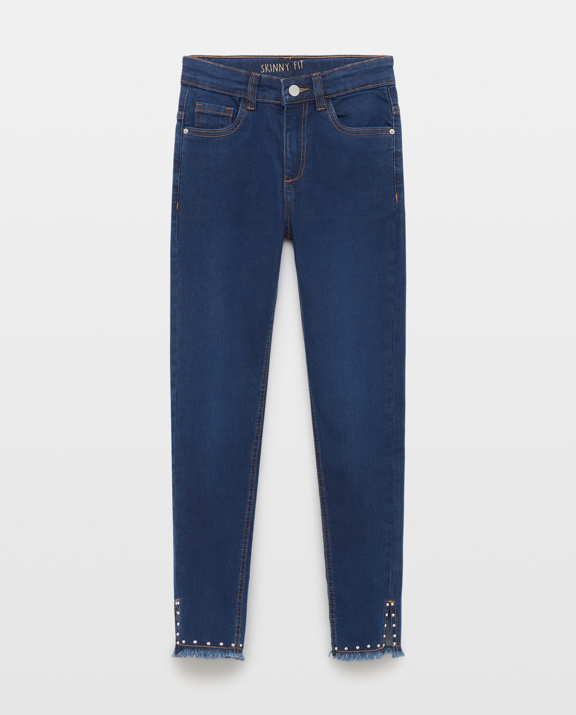 Jeans Slim Fit de Criança com Abertura na Bainha e Detalhe de Tachas Kids El Corte Inglés Índigo-4