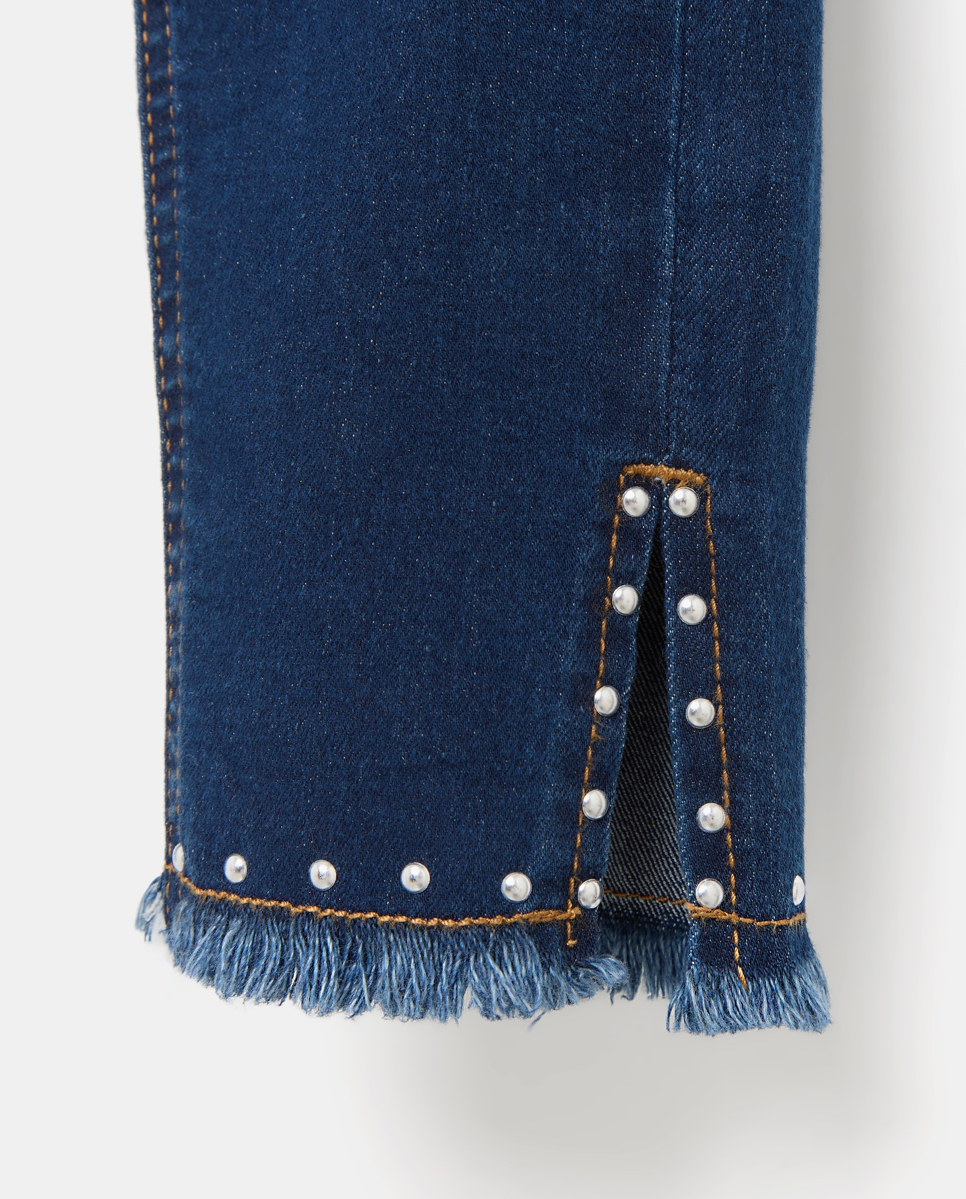 Jeans Slim Fit de Criança com Abertura na Bainha e Detalhe de Tachas Kids El Corte Inglés Índigo-5