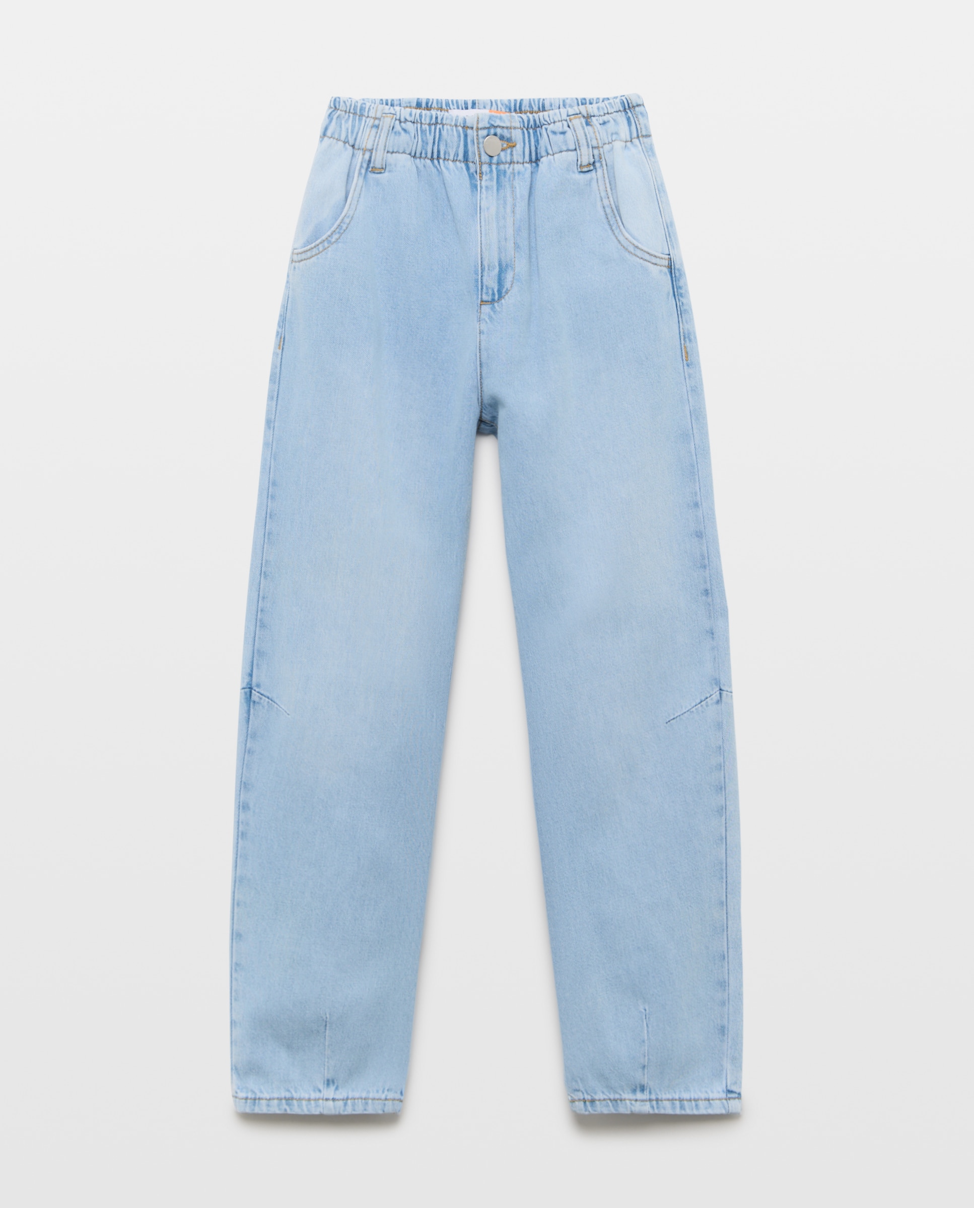 Pantalón denim paperbag barrel de niña - Kids El Corte Inglés - Cerúleo Cerúleo-1
