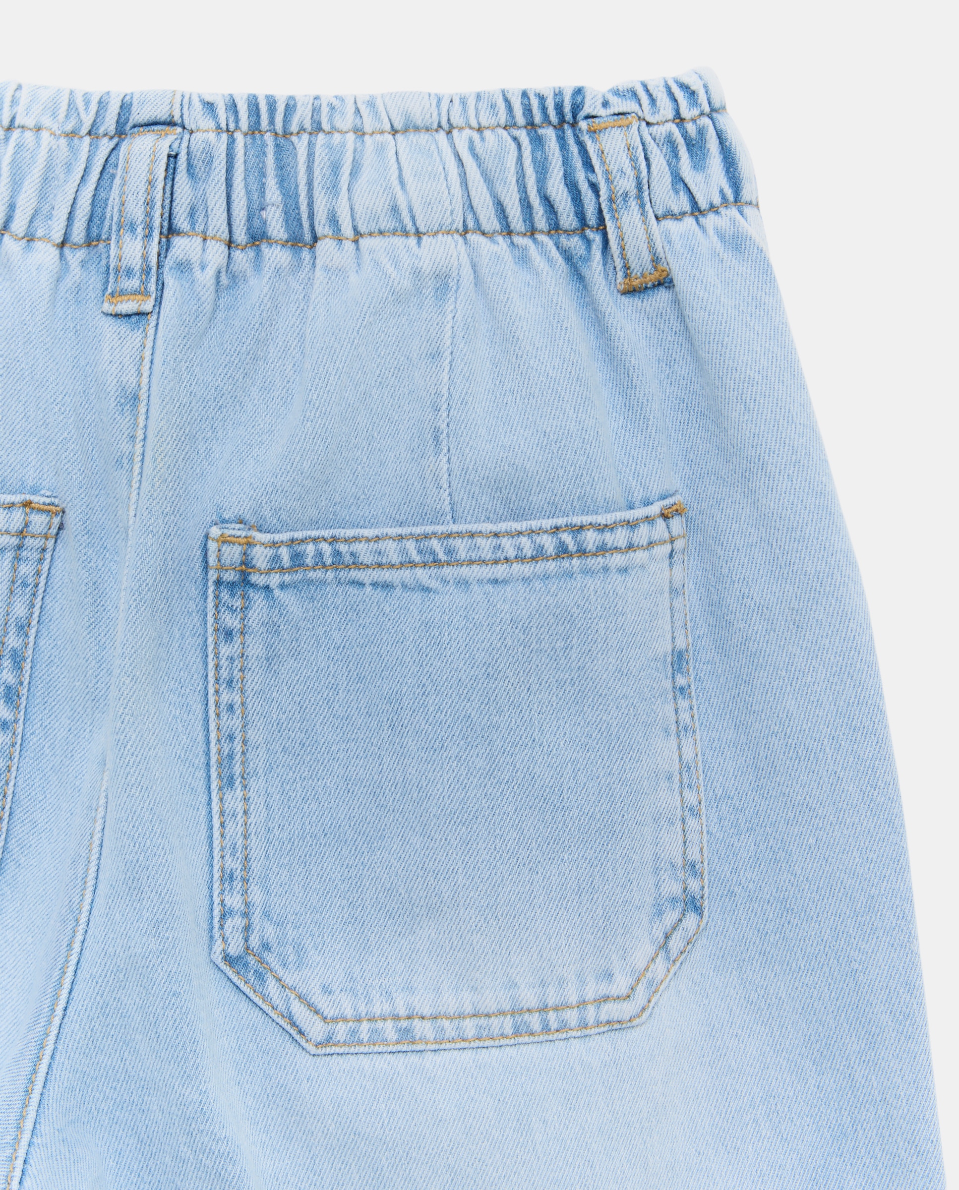 Pantalón denim paperbag barrel de niña - Kids El Corte Inglés - Cerúleo Cerúleo-2