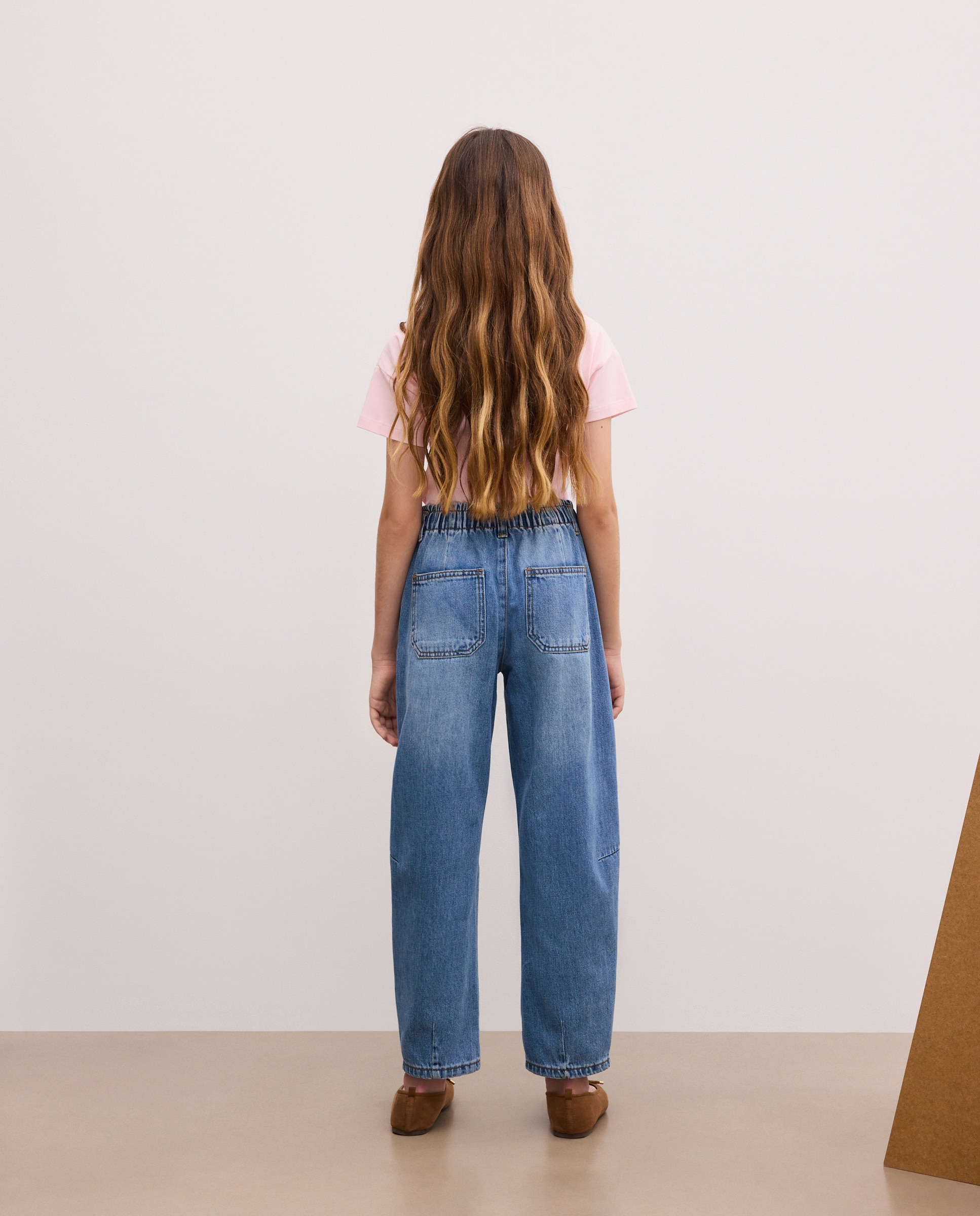 Jeans Paperbag Barrel Azul pálido-3
